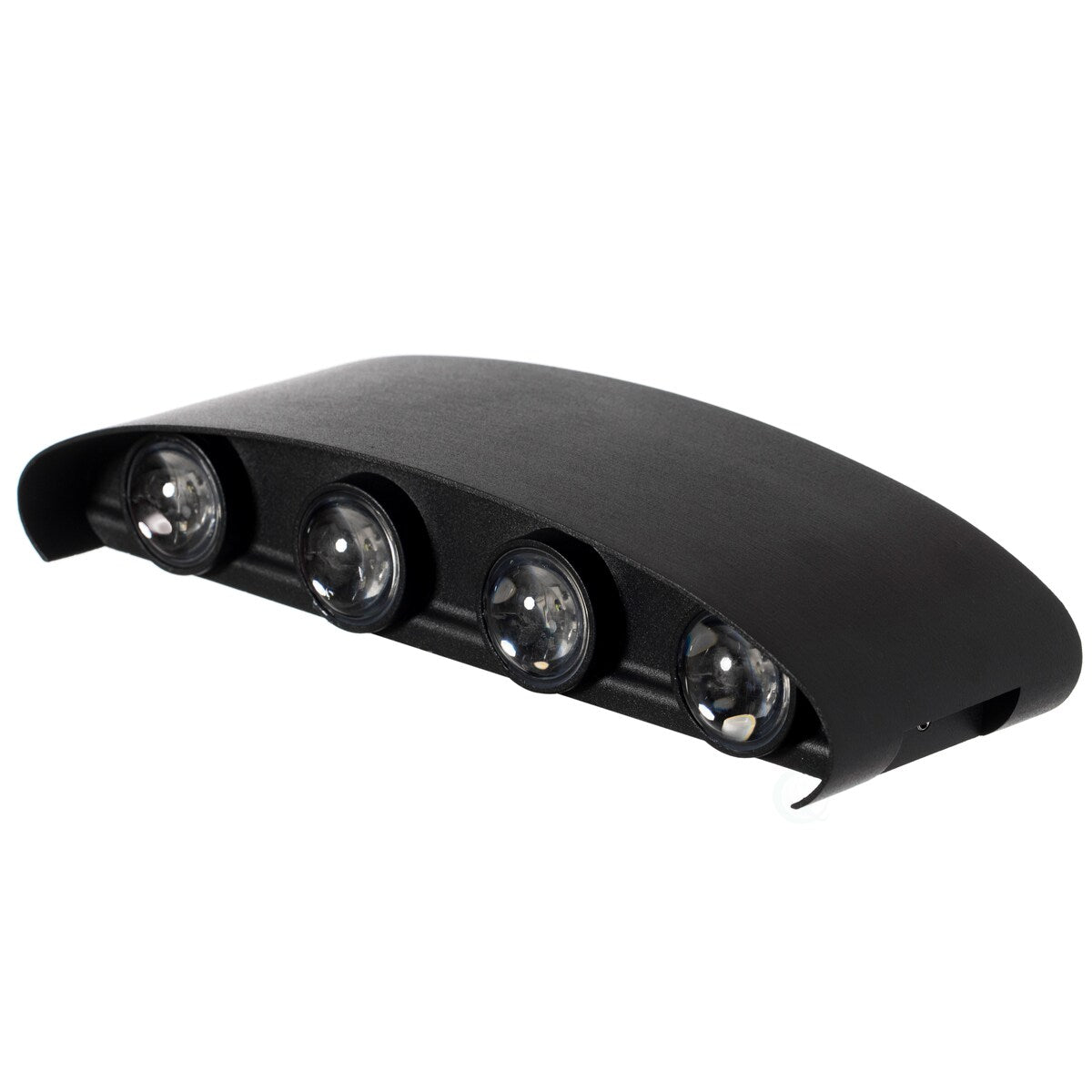 Applique murale décorative contemporaine noire en aluminium étanche pour l'intérieur et l'extérieur, 8 W, blanc froid 4 000 K