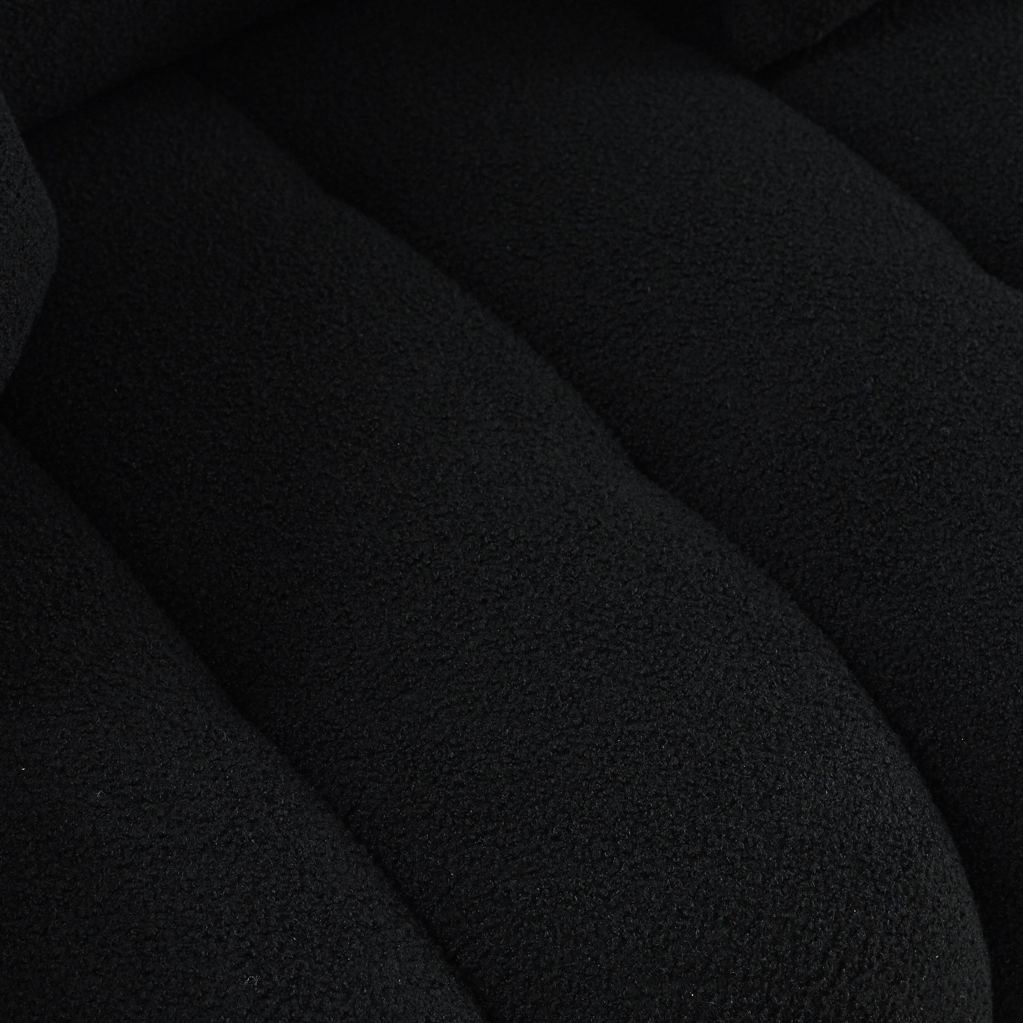 Canapé 3 places Teddy noir avec coussins de dossier et cadre en bois