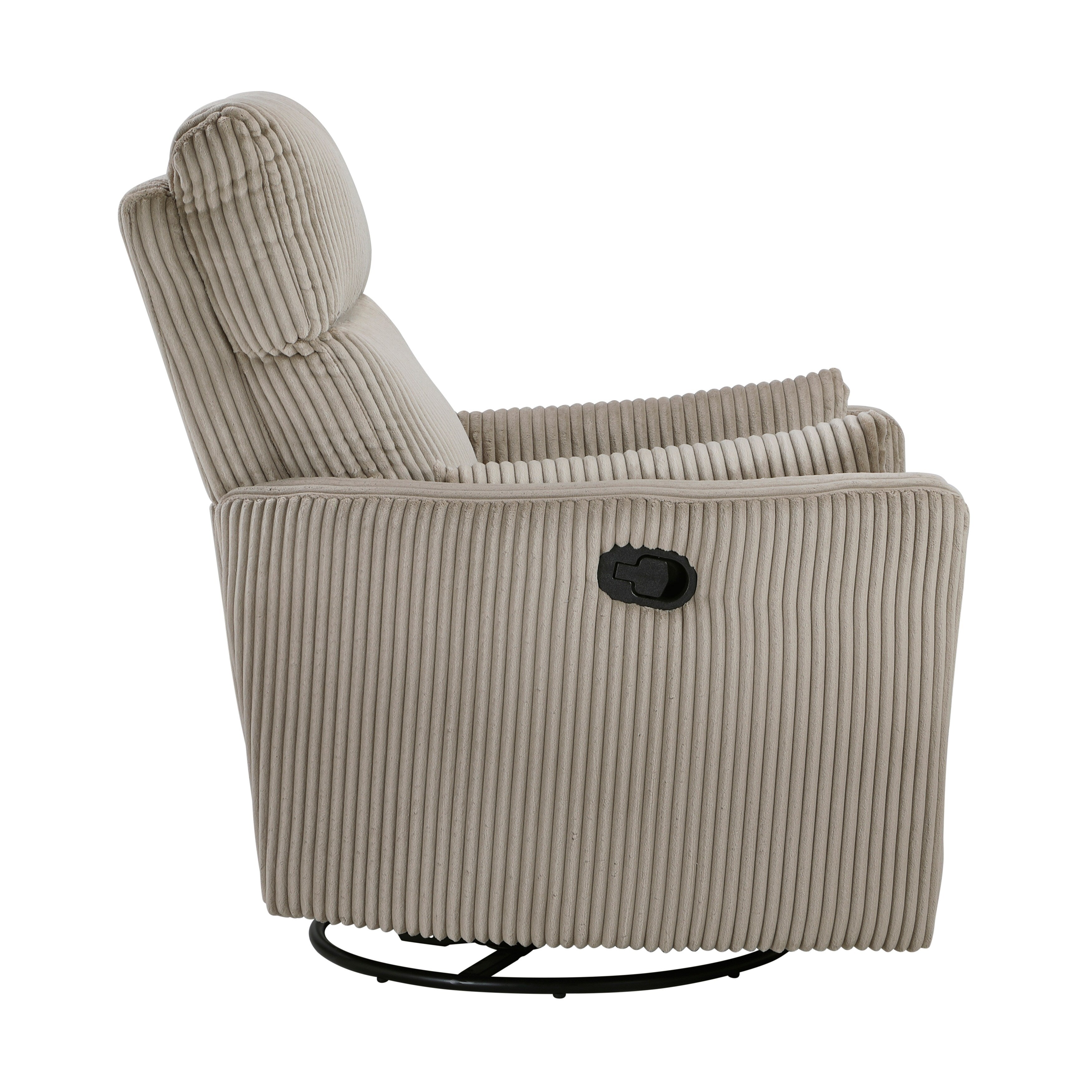 Fauteuil inclinable manuel pivotant en velours côtelé Braidy