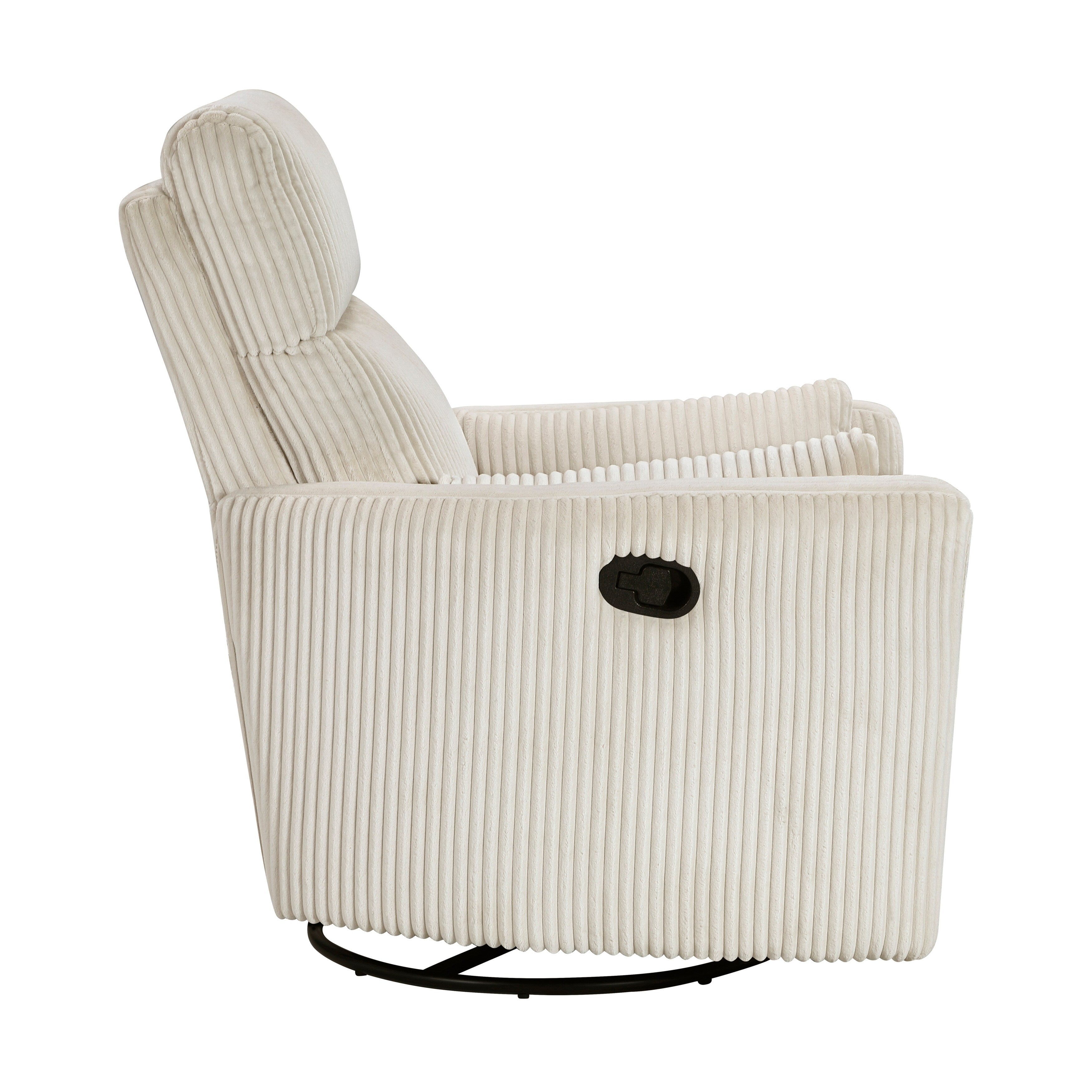 Fauteuil inclinable manuel pivotant en velours côtelé Braidy