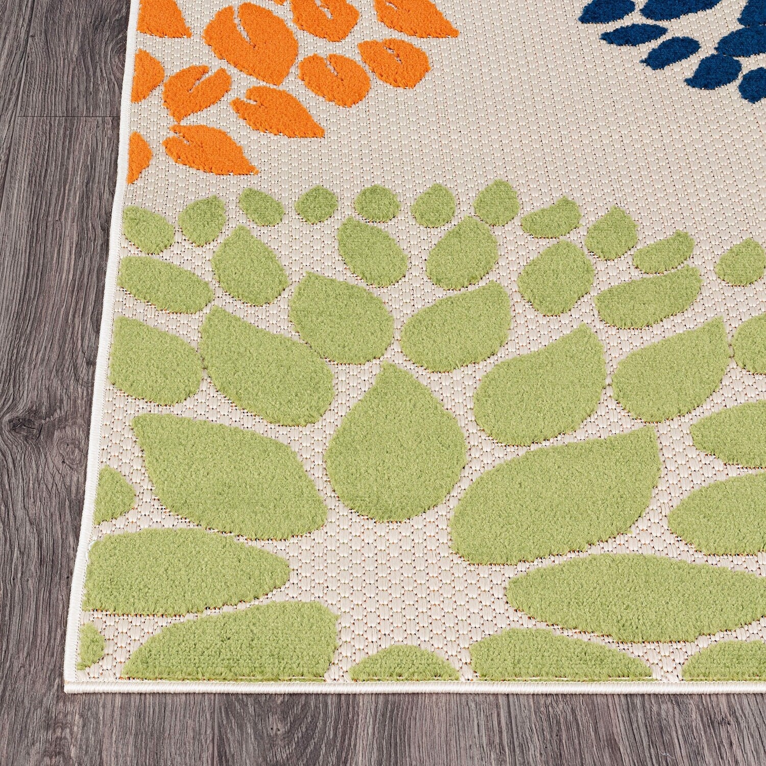 Tapis d'intérieur/extérieur Brescia Modern Floral Circles