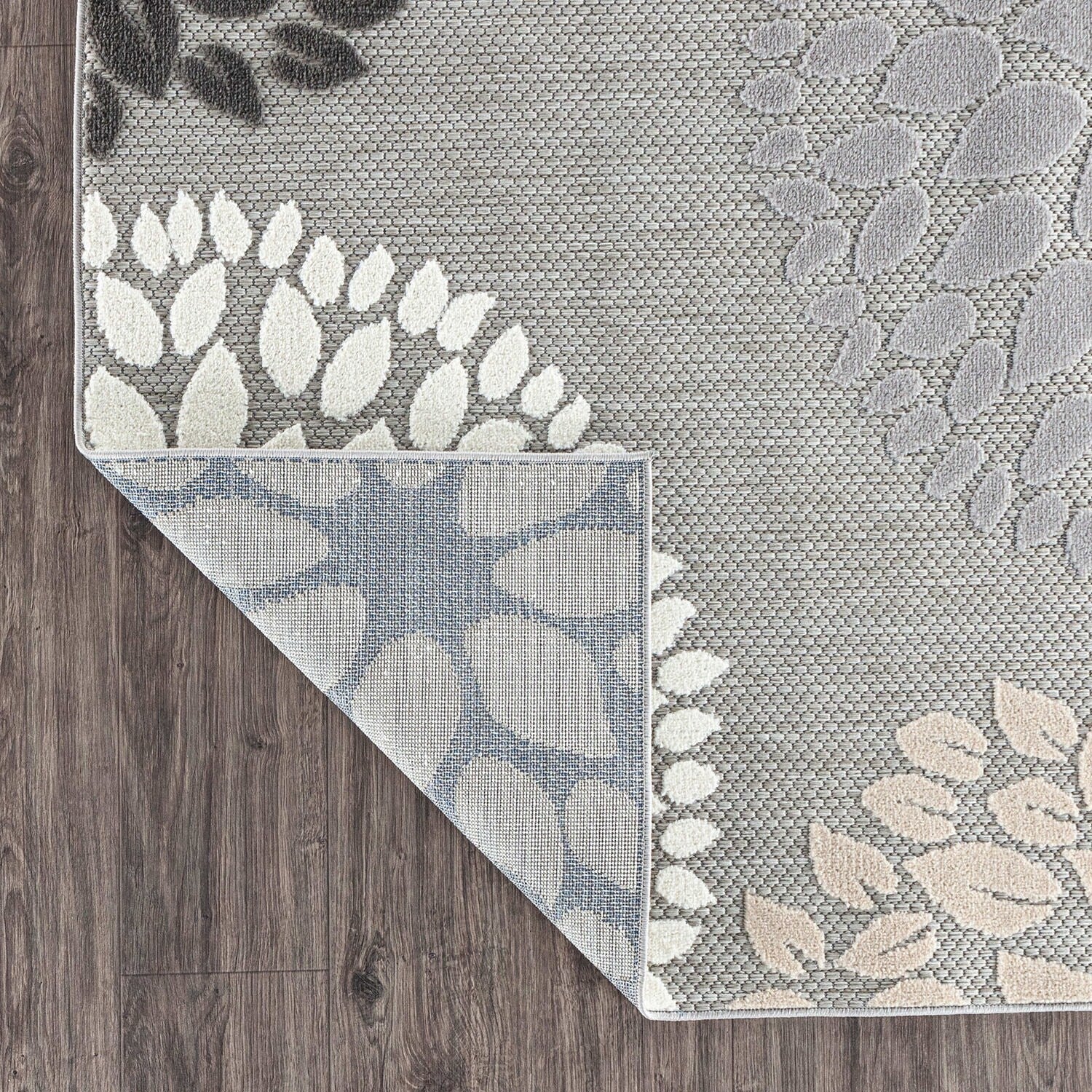 Tapis d'intérieur/extérieur Brescia Modern Floral Circles