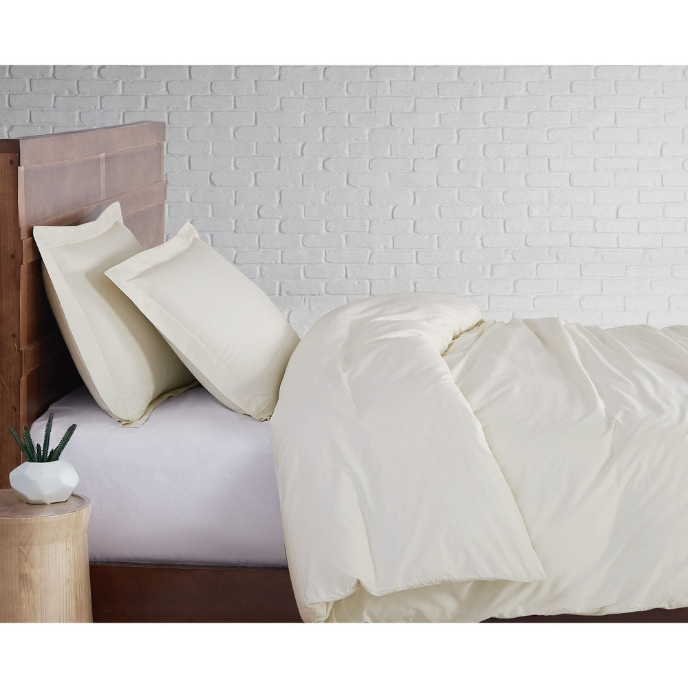 Parure de couette en percale de coton à tissage serré Brooklyn Loom