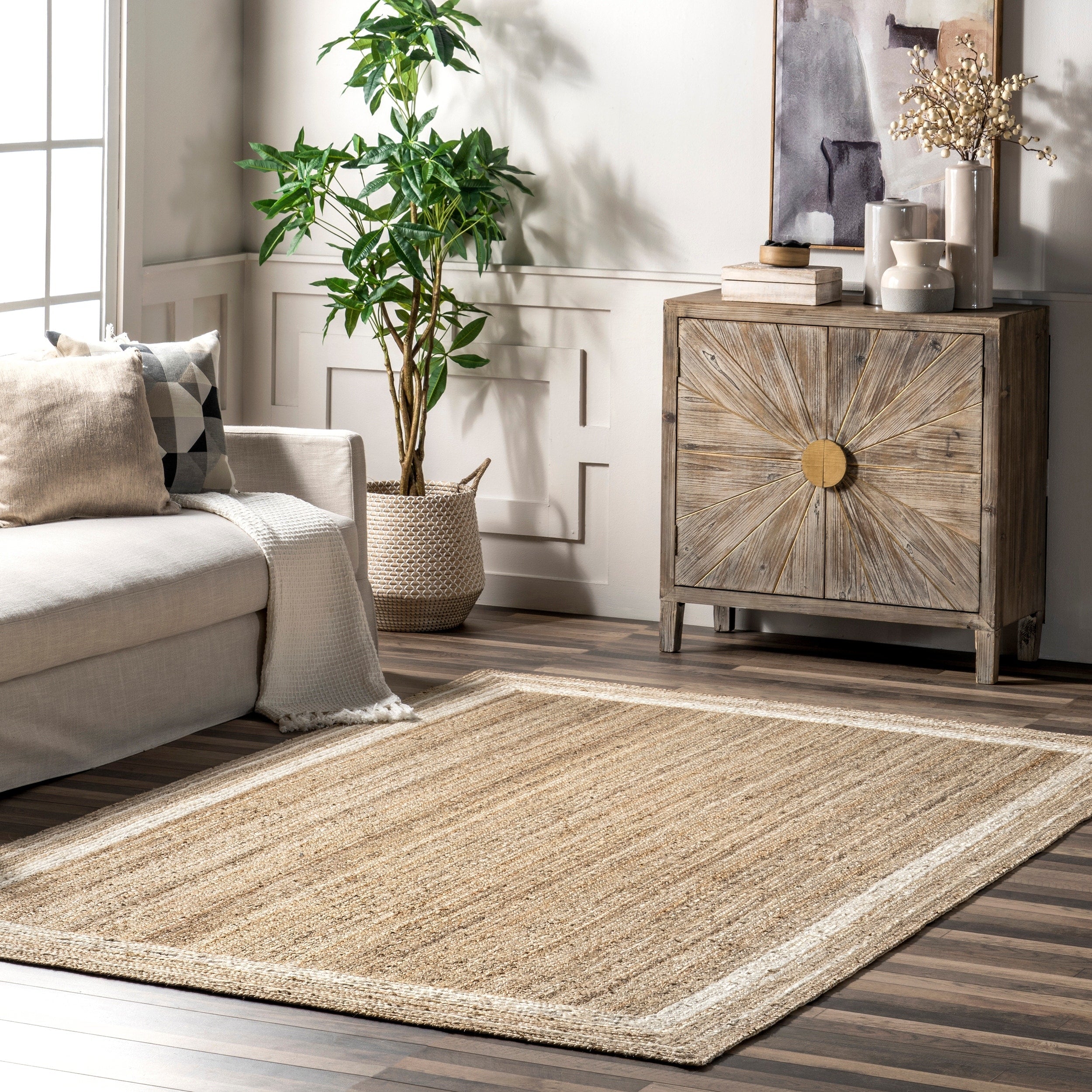 Tapis côtier en jute tressé Nuloom Rikki