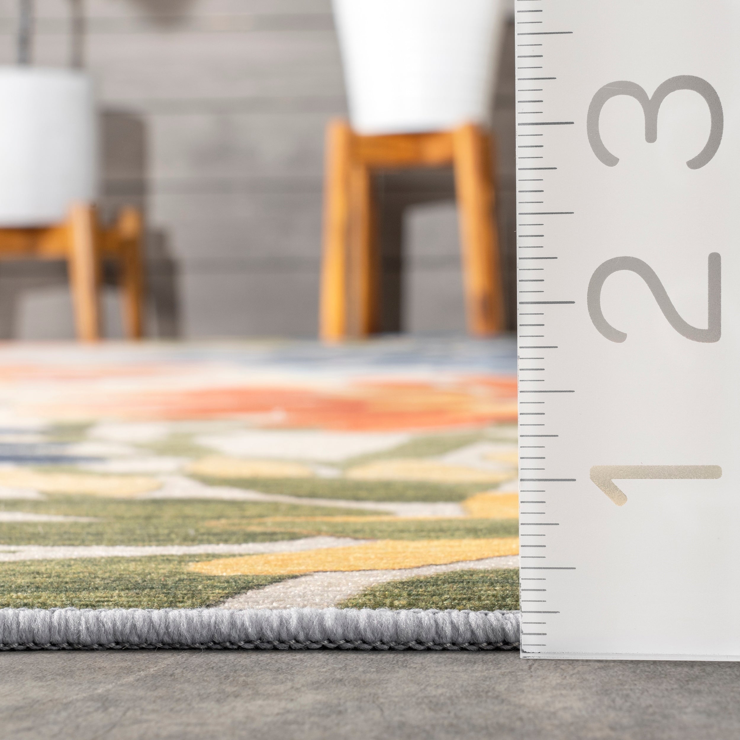 Tapis d'intérieur/extérieur lavable en machine à motif floral Nuloom Rosana