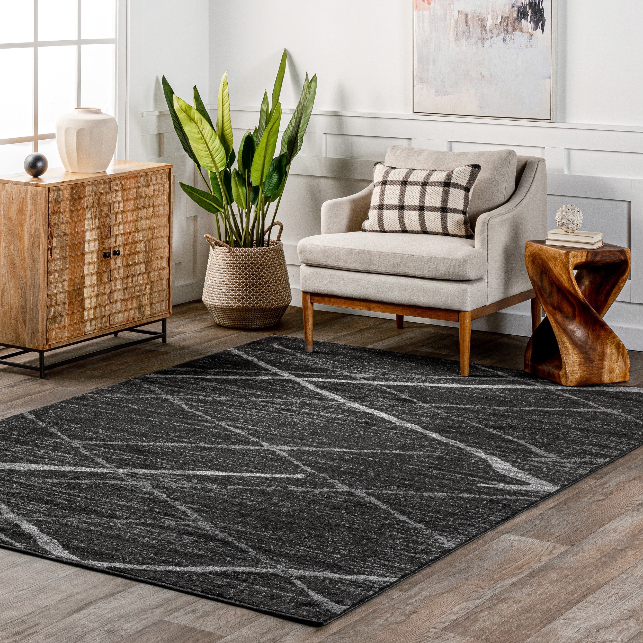Tapis abstrait moderne Nuloom Skylar