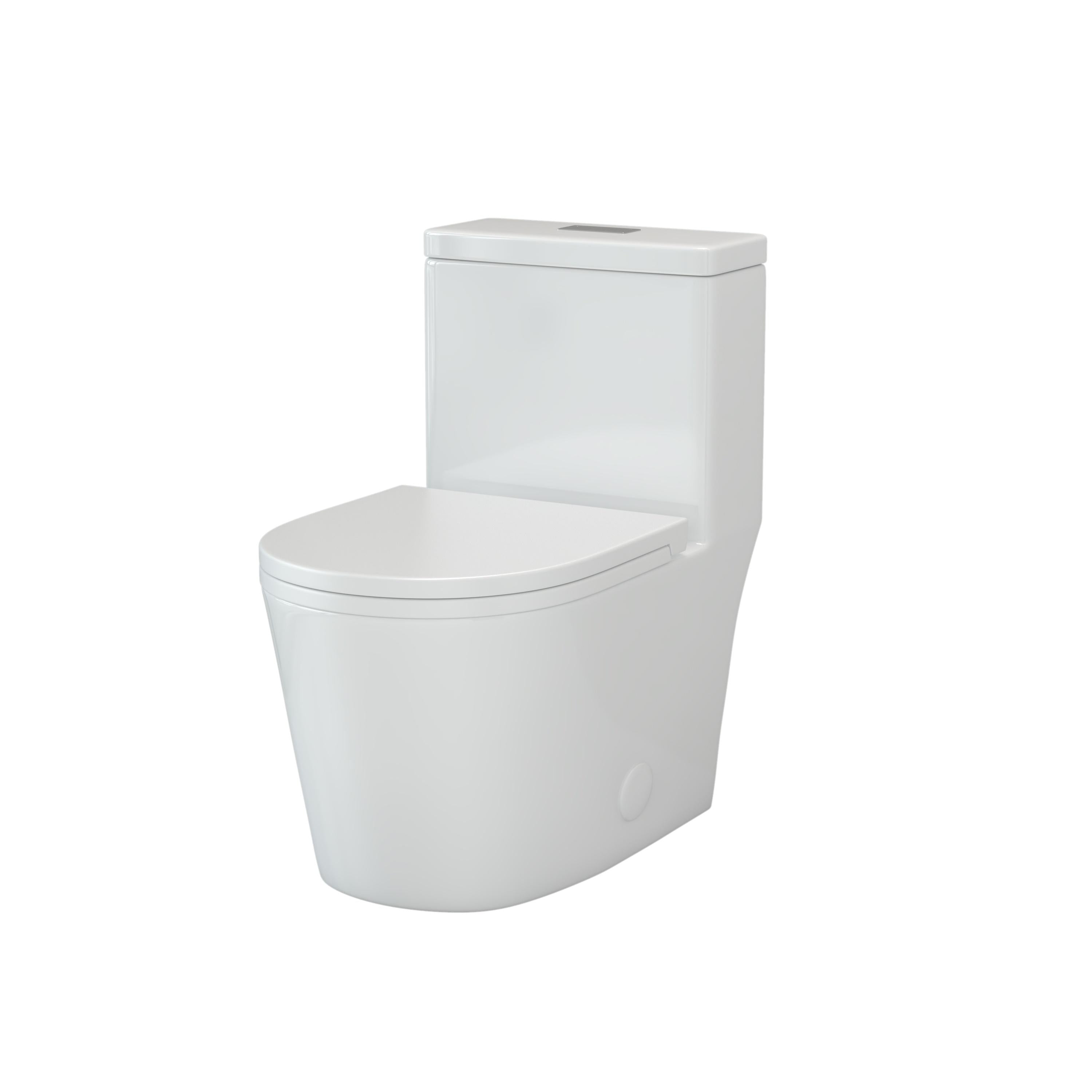Toilette compacte monobloc CB HOME 24 po, siphon moderne à double chasse, siège à fermeture douce, hauteur confortable 16,5 po