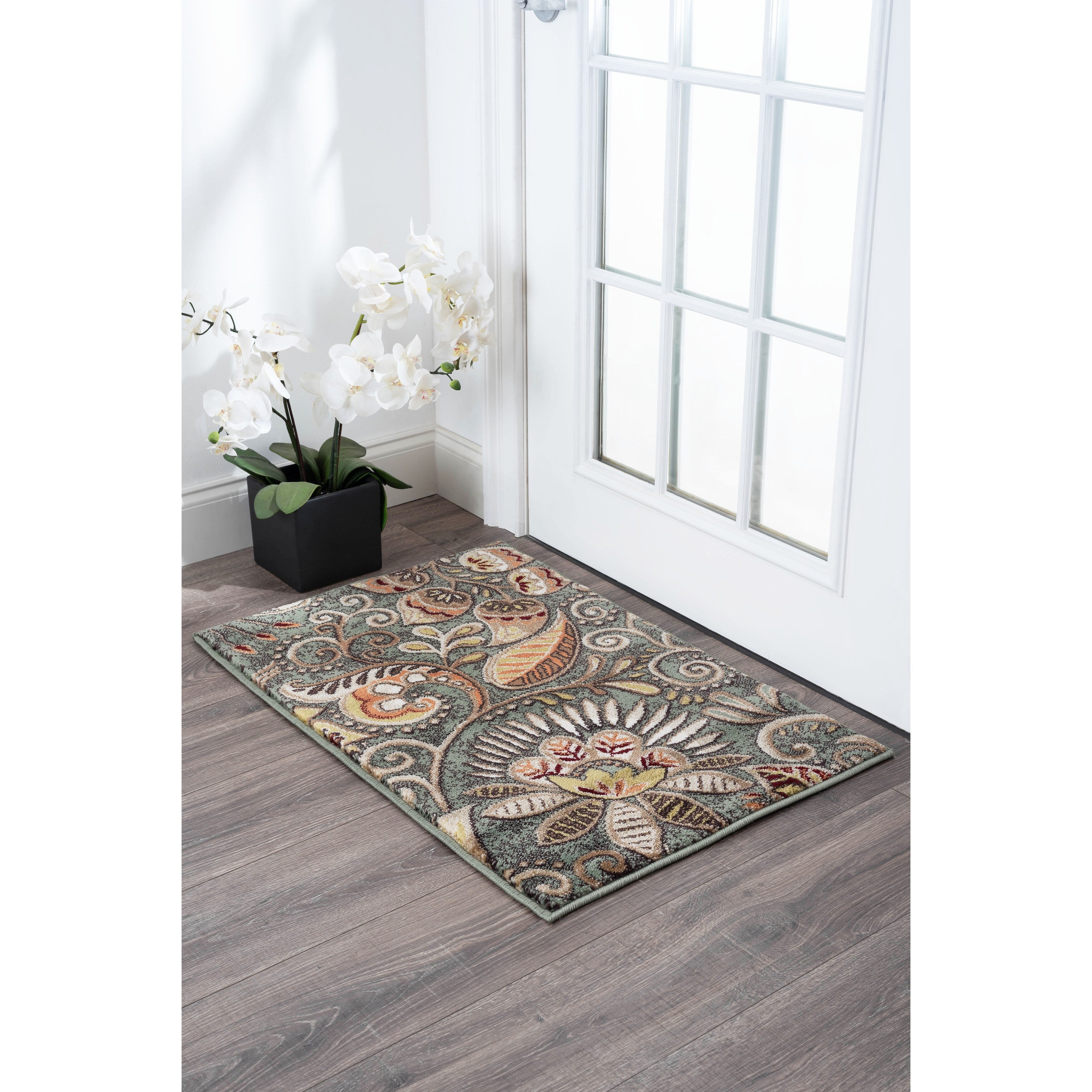 Tapis d'intérieur floral moderne Caprice du milieu du siècle