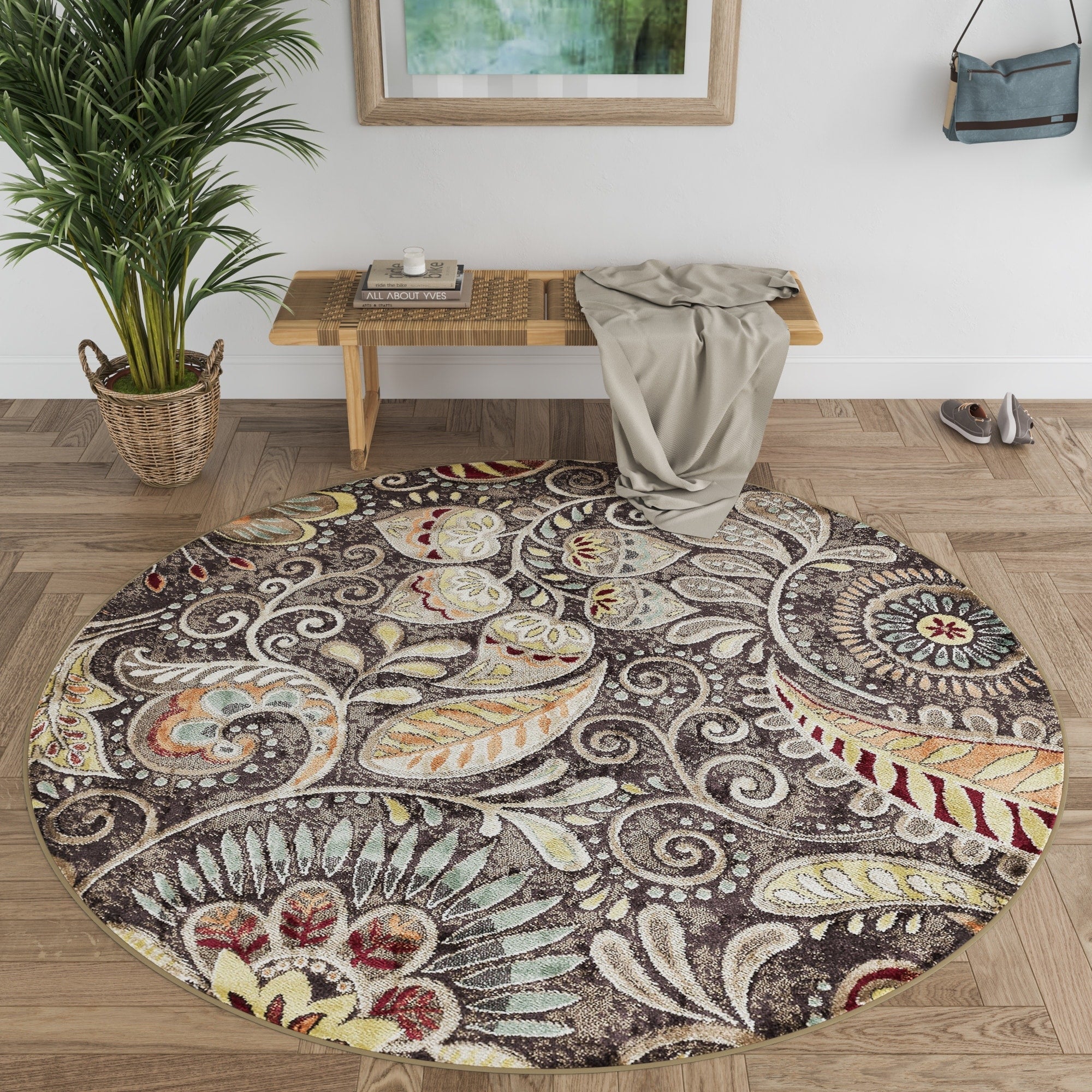 Tapis d'intérieur floral moderne Caprice du milieu du siècle