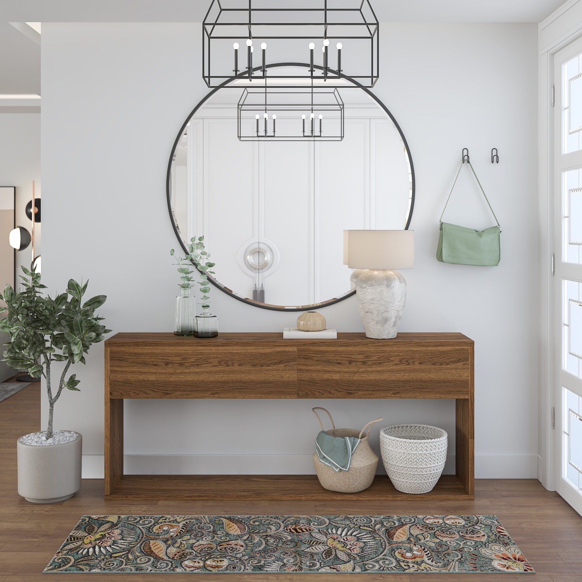 Tapis d'intérieur floral moderne Caprice du milieu du siècle