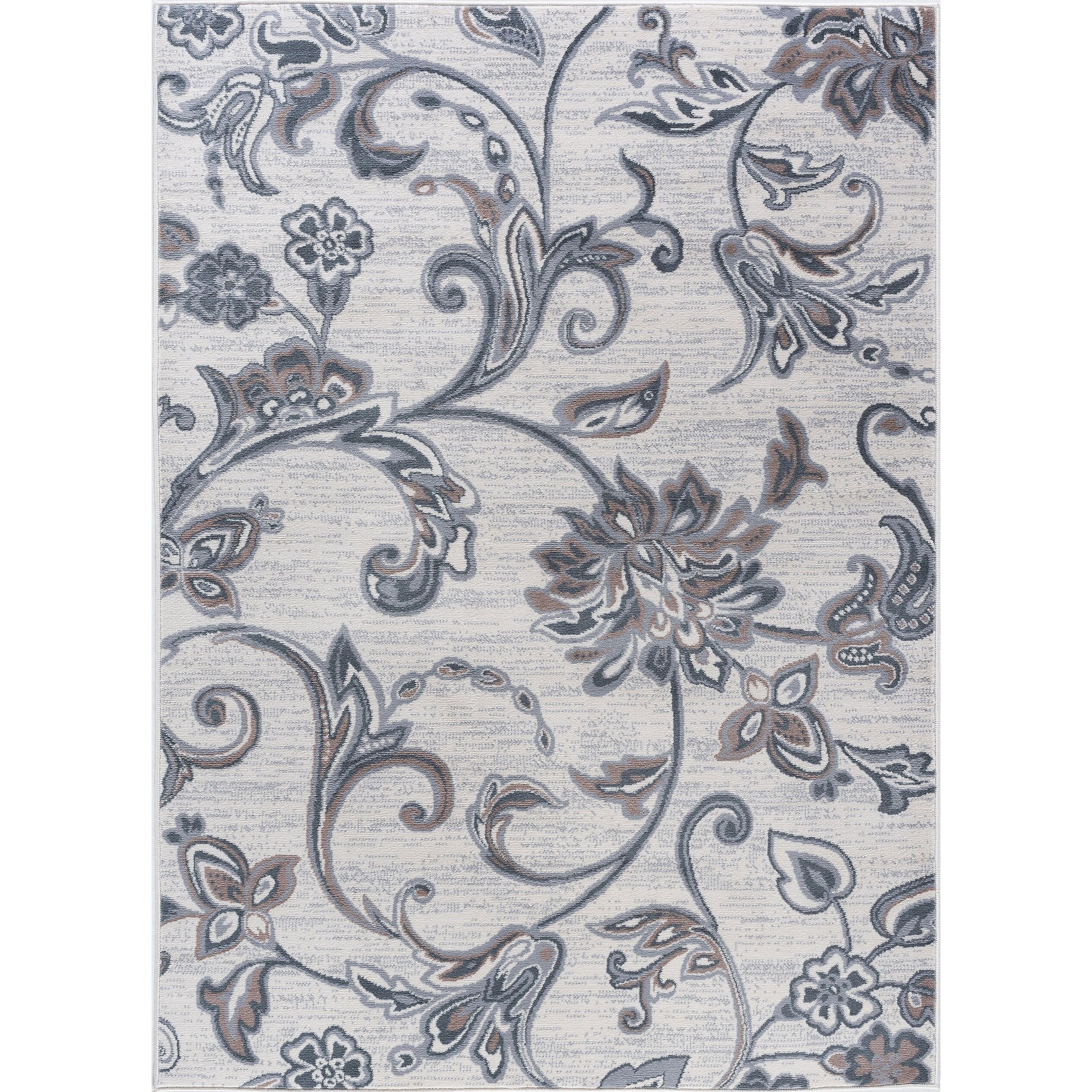 Tapis d'intérieur transitionnel à motifs floraux et botaniques Carrington