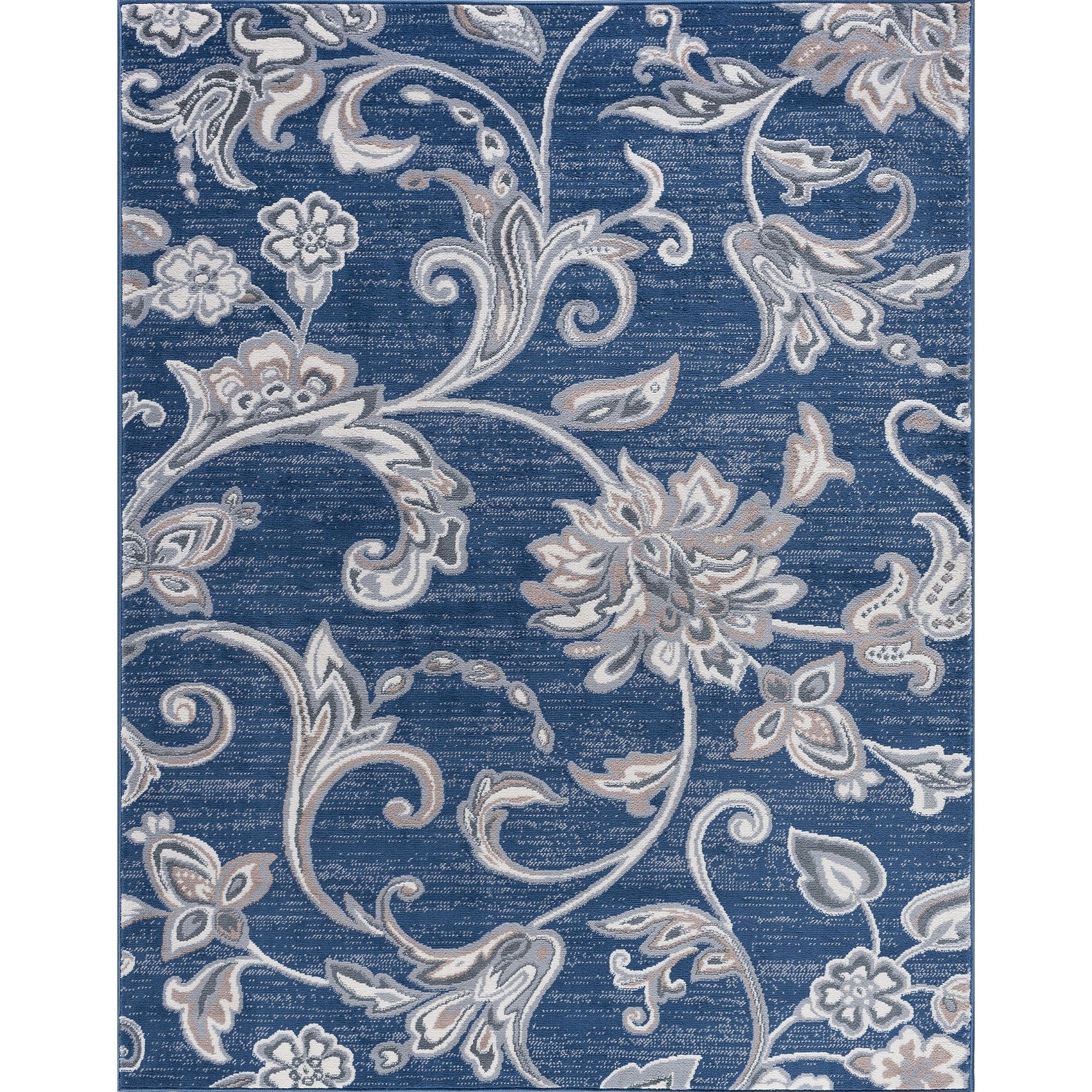 Tapis d'intérieur transitionnel à motifs floraux et botaniques Carrington