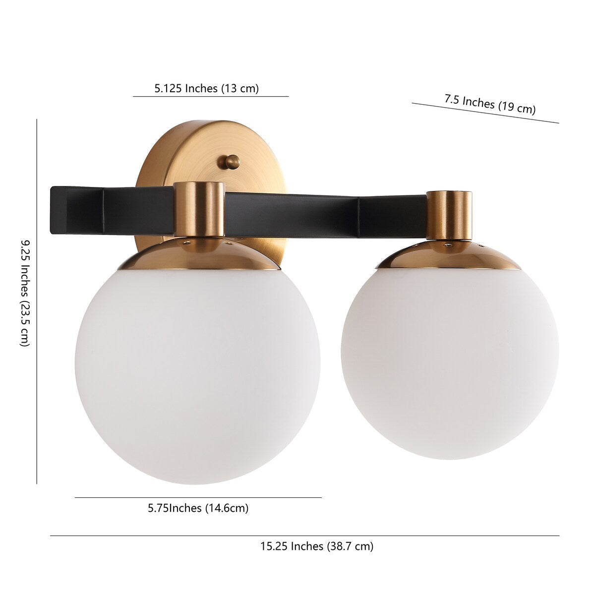 Cecil Globe Meuble-lavabo moderne contemporain à LED en métal et verre dépoli, par JONATHAN Y