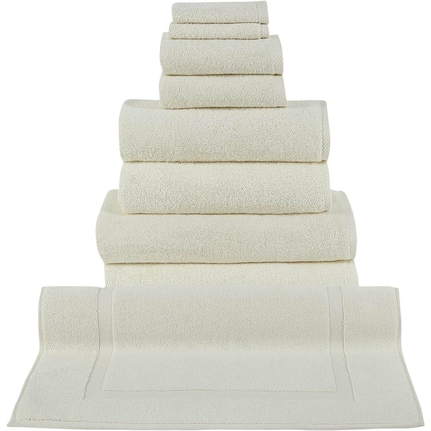 Ensemble de serviettes CTT 100 % coton turc, 8 ou 9 pièces, séchage rapide et absorbant