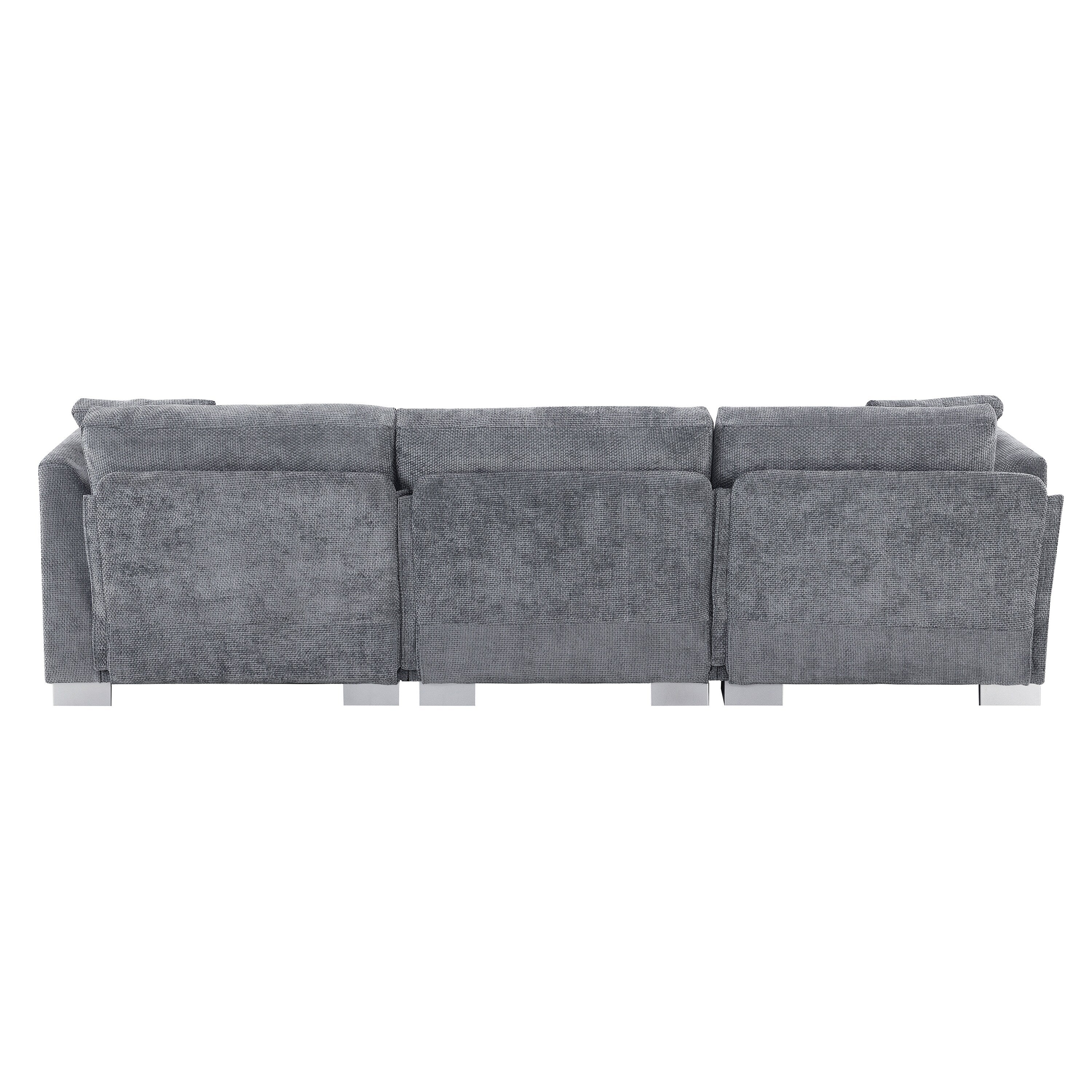 Canapé sectionnel Cloud, ensemble de canapés de luxe en forme de L avec 2 oreillers gratuits, mobilier d'intérieur 4 places en chenille avec méridienne surdimensionnée