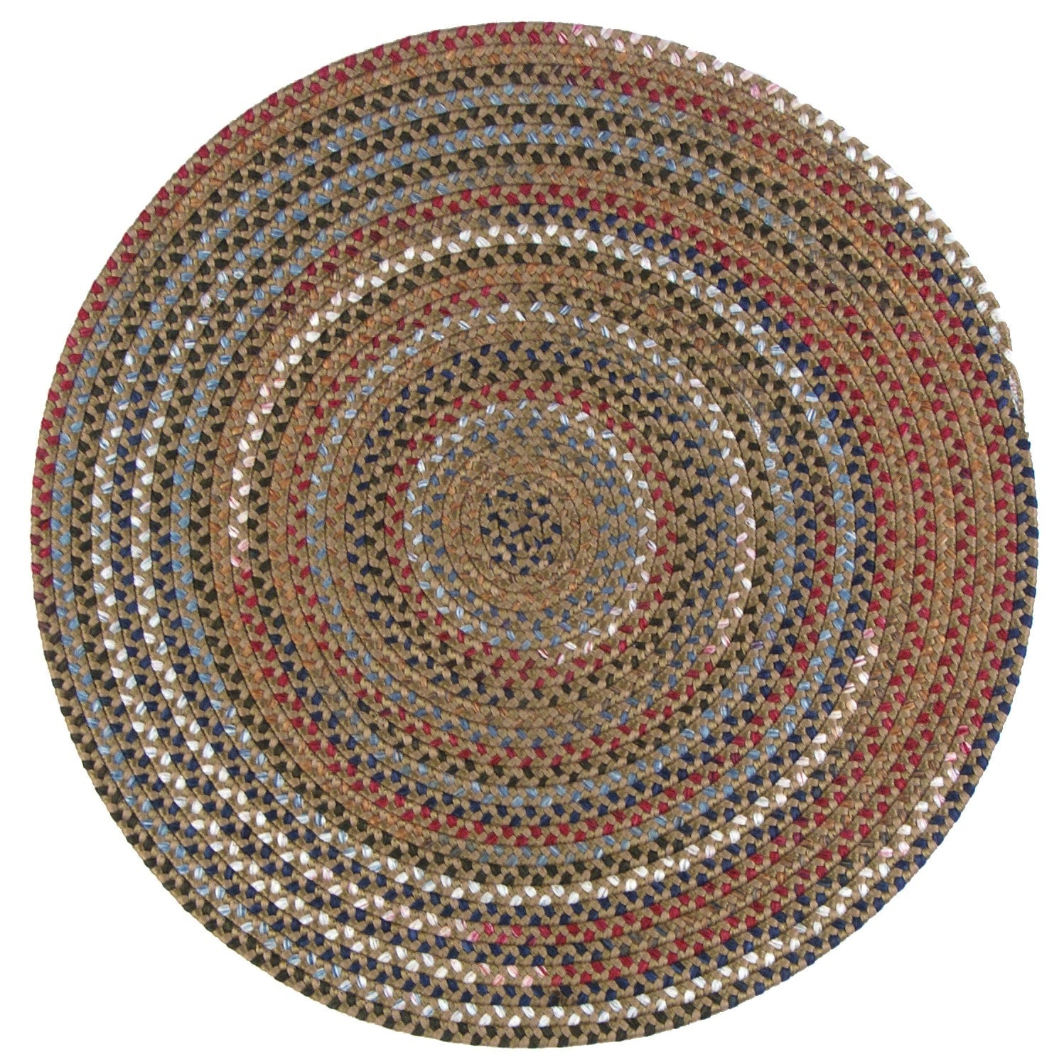 Tapis rond tressé multicolore style ferme rustique Colonial Mills Wayland
