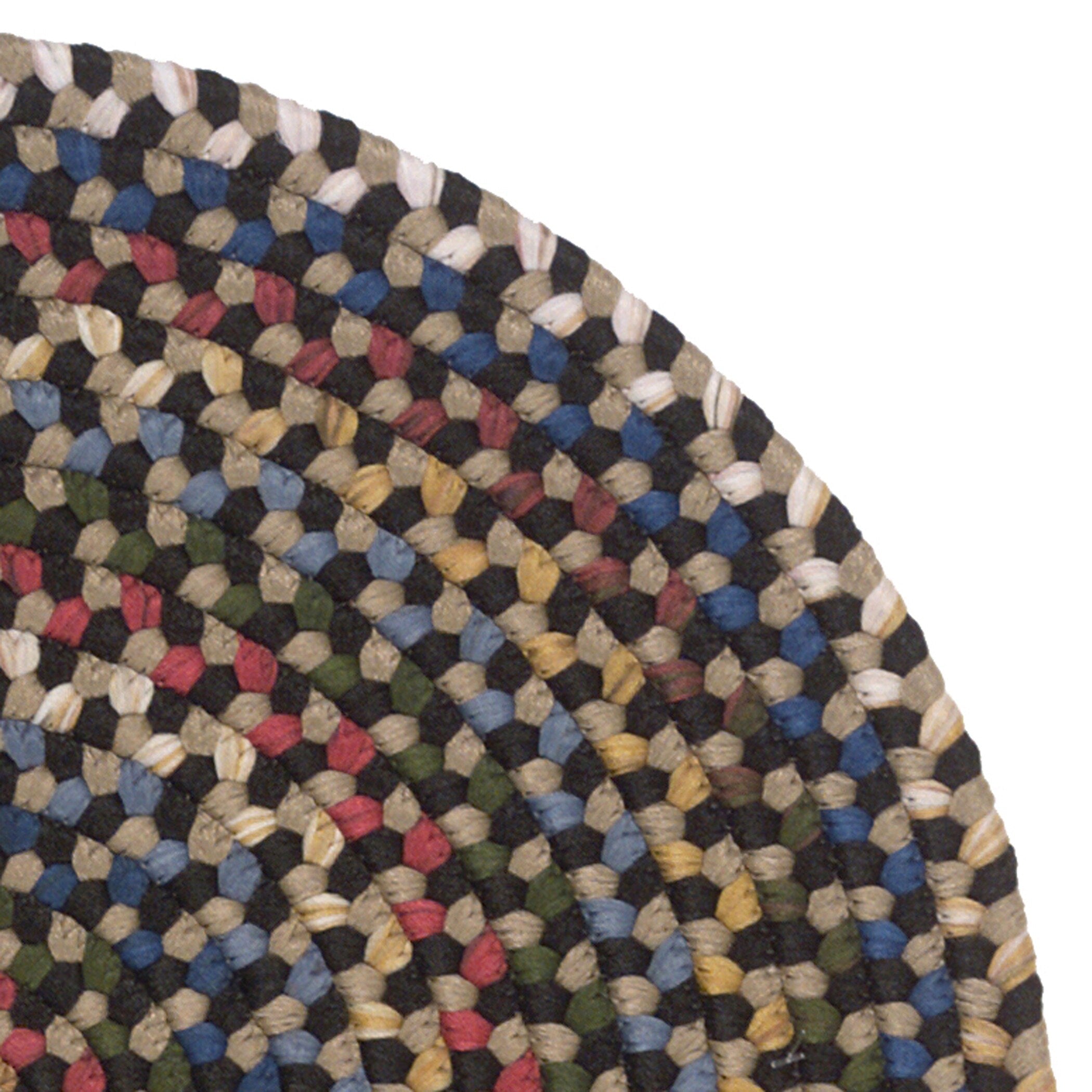 Tapis rond tressé multicolore style ferme rustique Colonial Mills Wayland