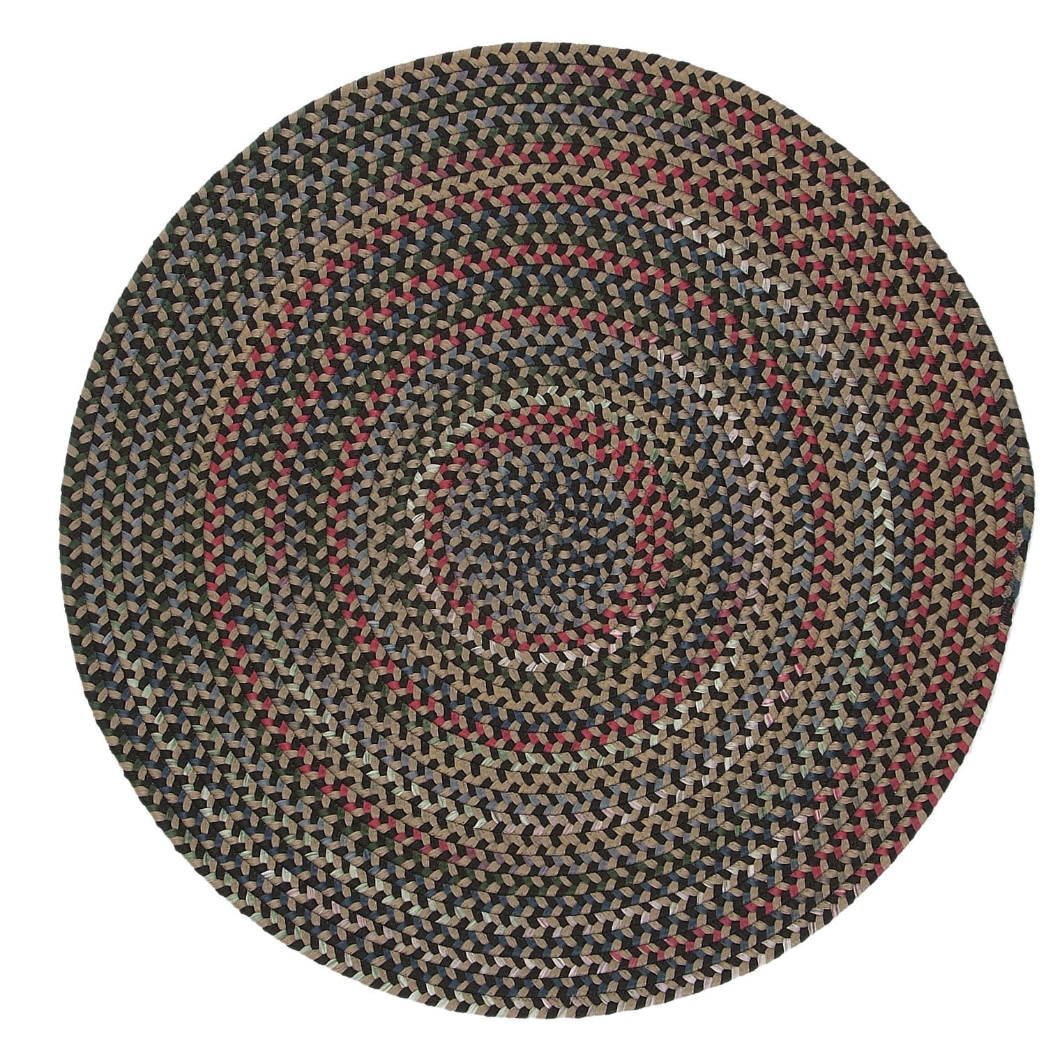 Tapis rond tressé multicolore style ferme rustique Colonial Mills Wayland