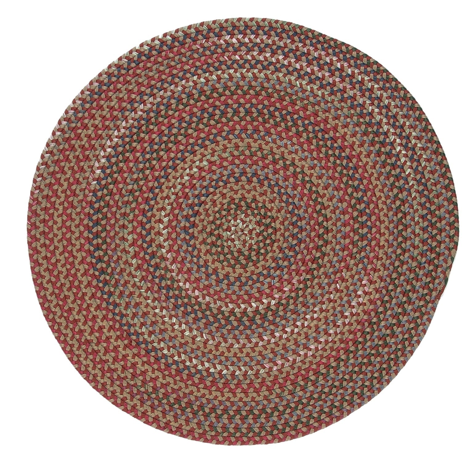 Tapis rond tressé multicolore style ferme rustique Colonial Mills Wayland
