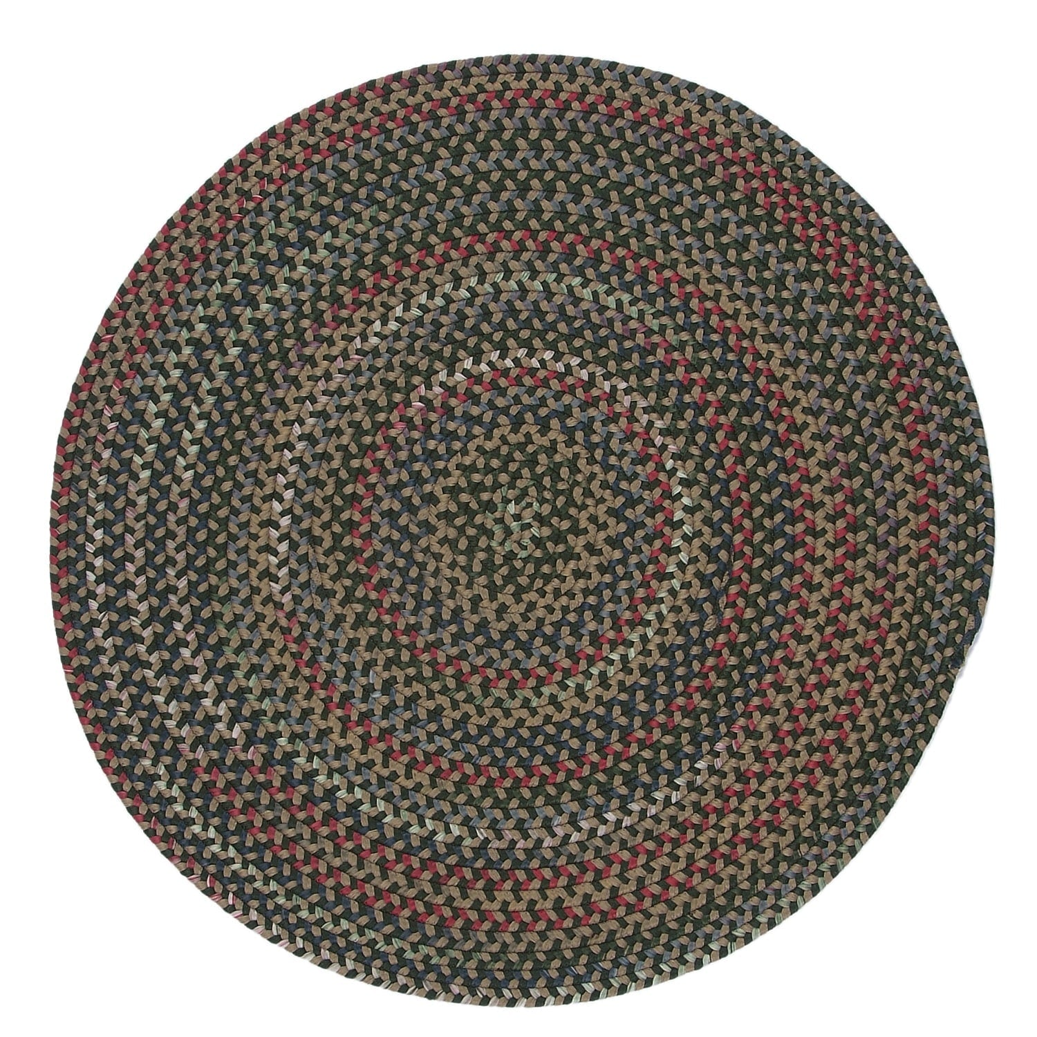 Tapis rond tressé multicolore style ferme rustique Colonial Mills Wayland