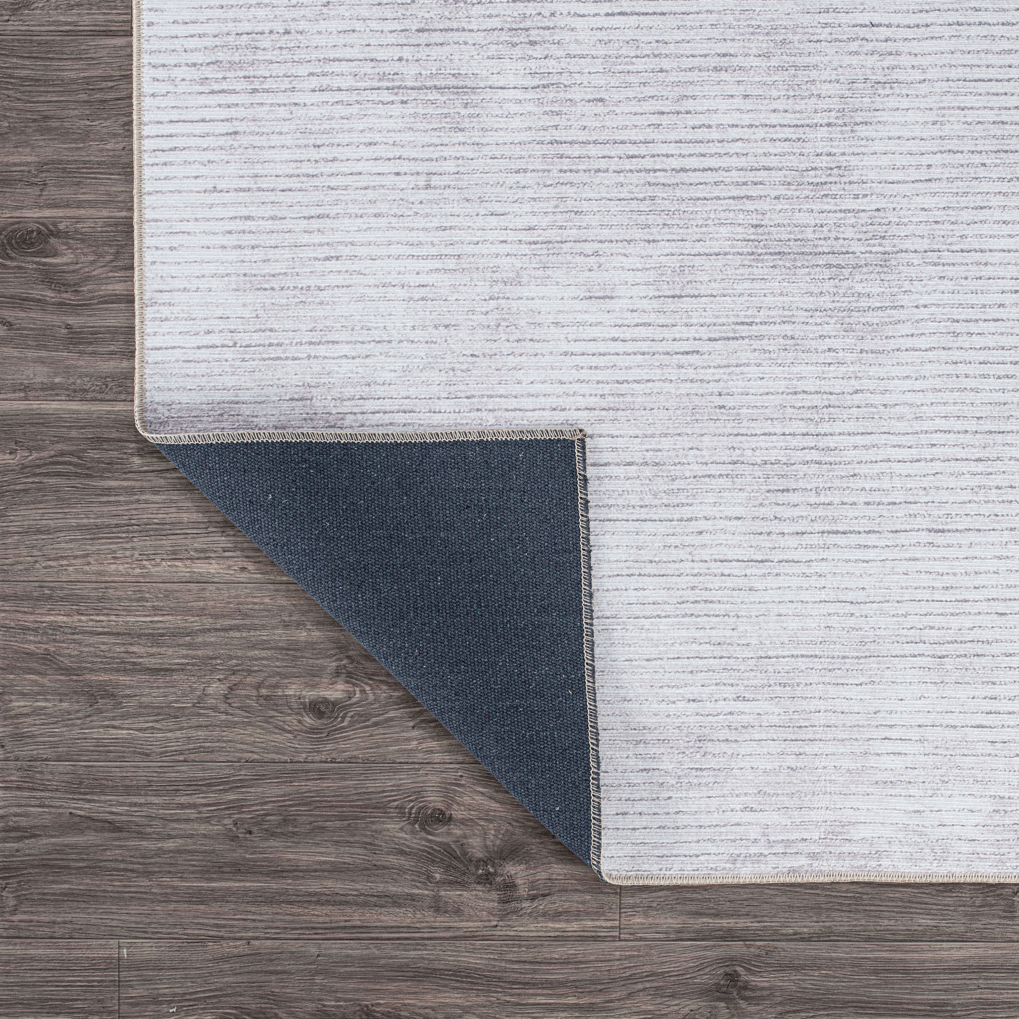 Tapis contemporain à rayures vieillies lavable en machine