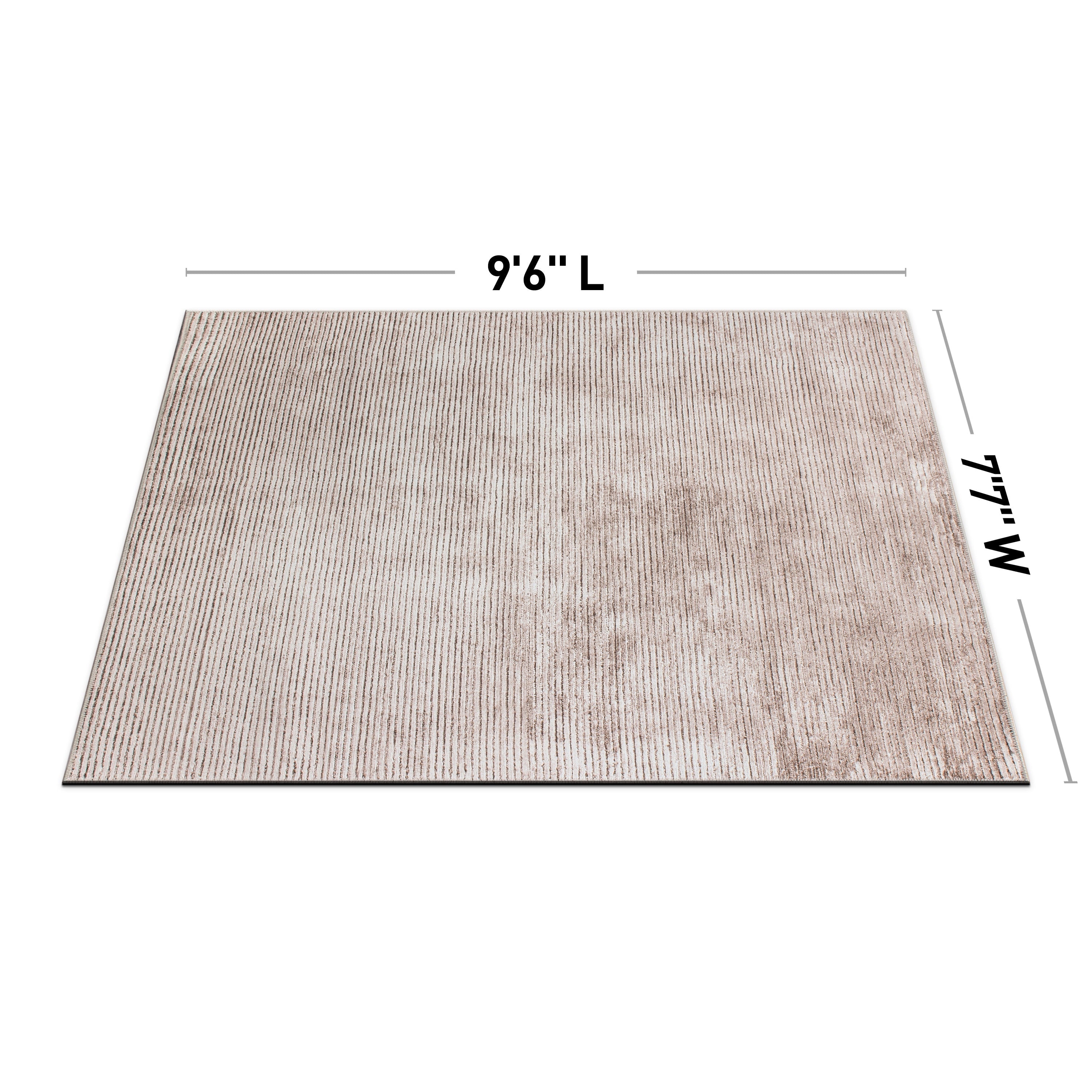 Tapis contemporain à rayures vieillies lavable en machine