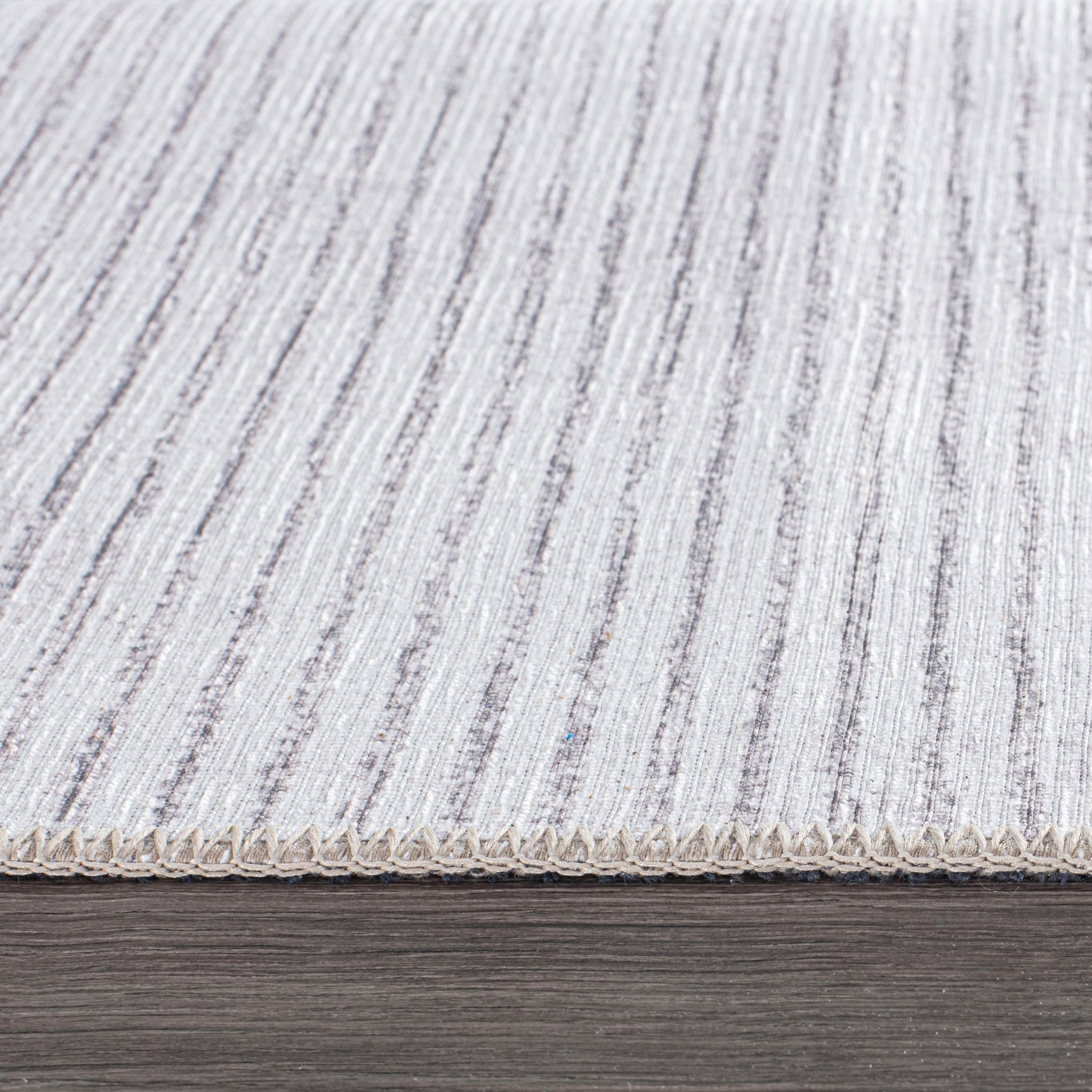 Tapis contemporain à rayures vieillies lavable en machine