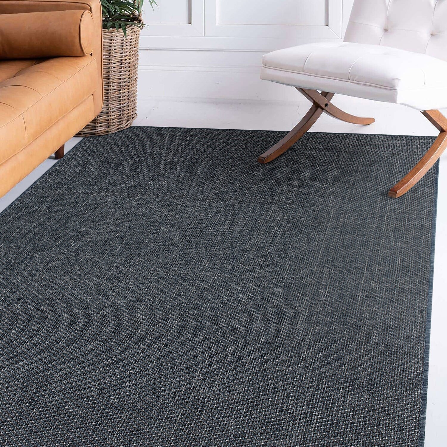 Tapis contemporain solide pour intérieur/extérieur