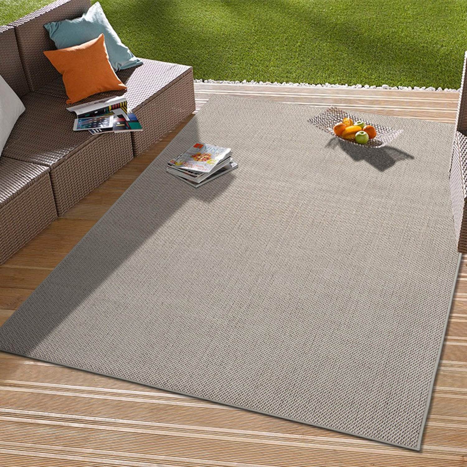 Tapis contemporain solide pour intérieur/extérieur