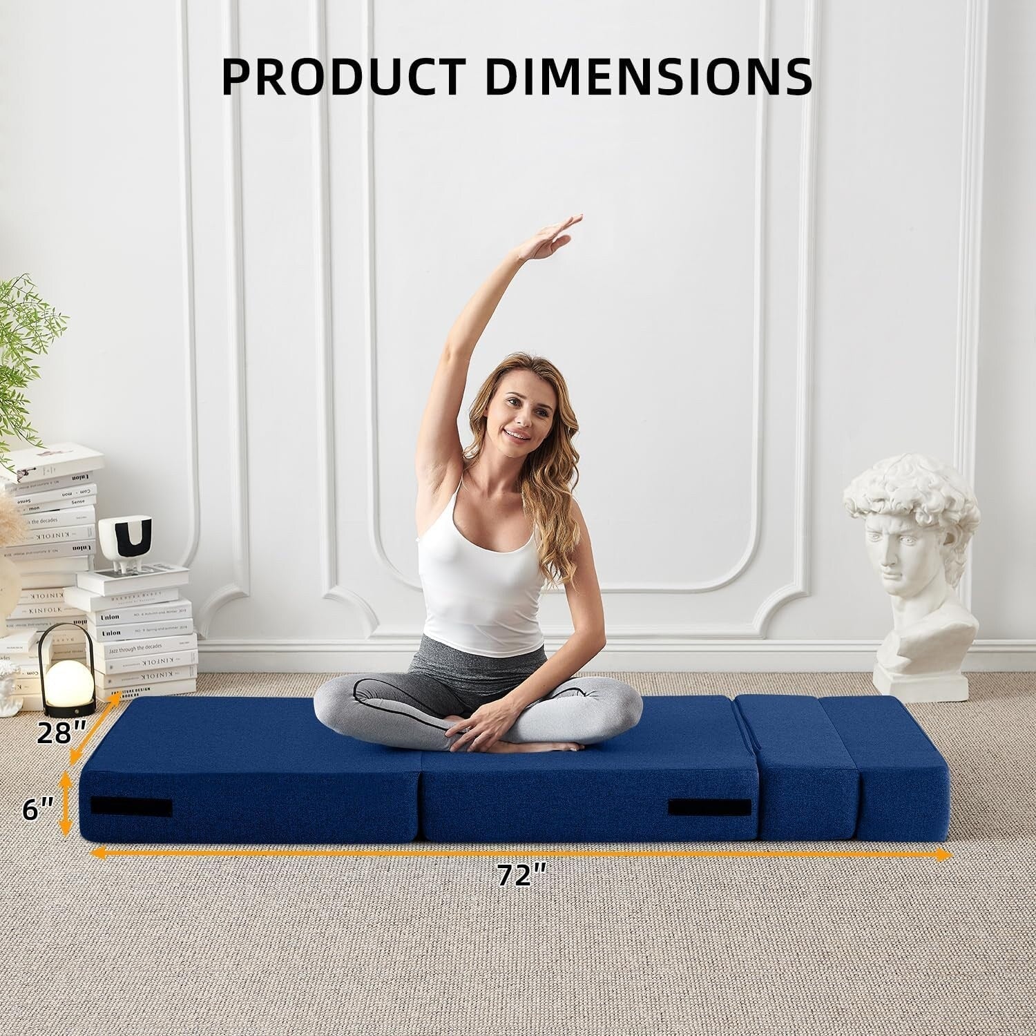 Canapé-lit convertible pliant - Fauteuil-lit moderne en lin avec oreiller et matelas pliable pour salon/dortoir/chambre d'amis