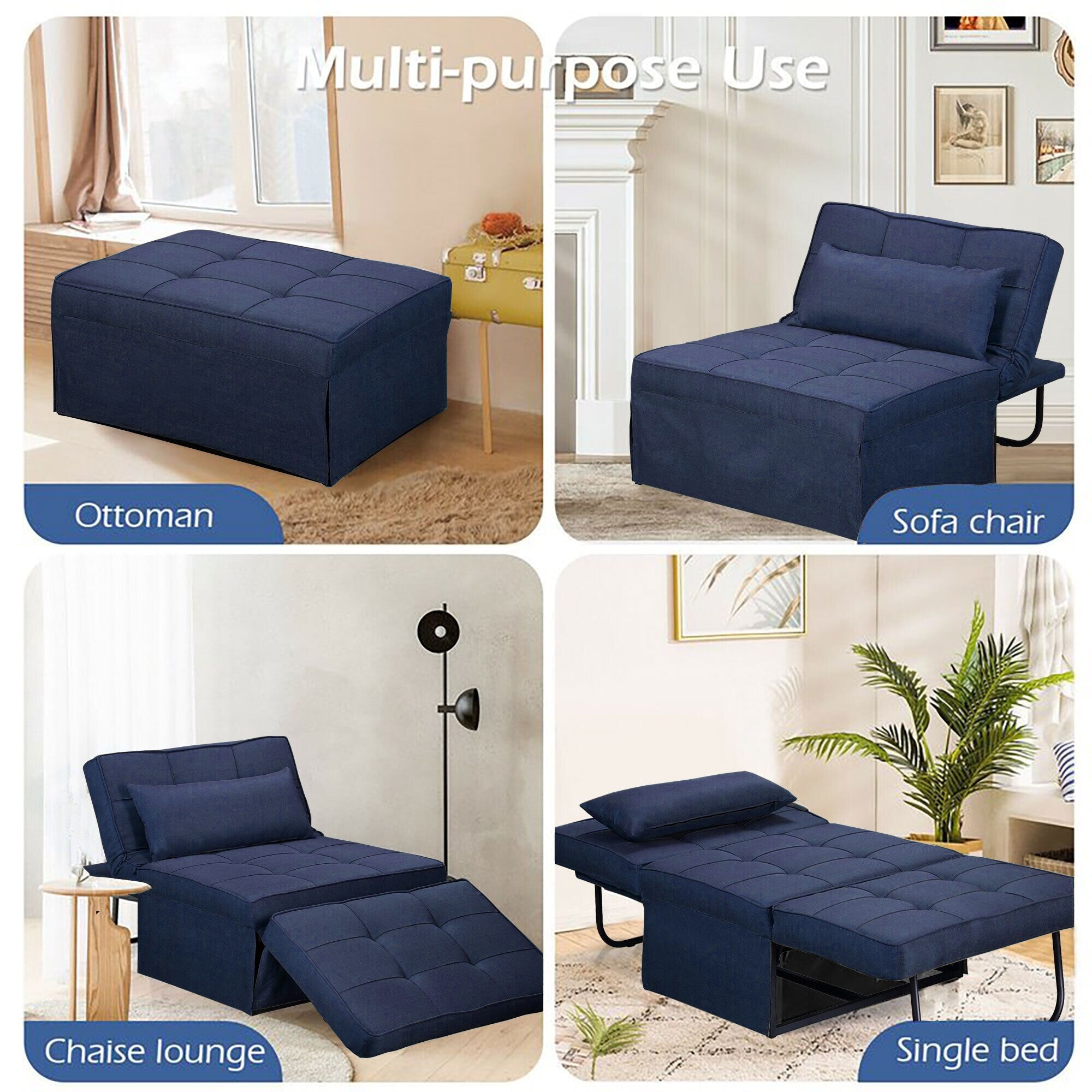 Canapé-lit convertible, canapé-lit, fauteuil inclinable, ottoman, pliable, pour salon