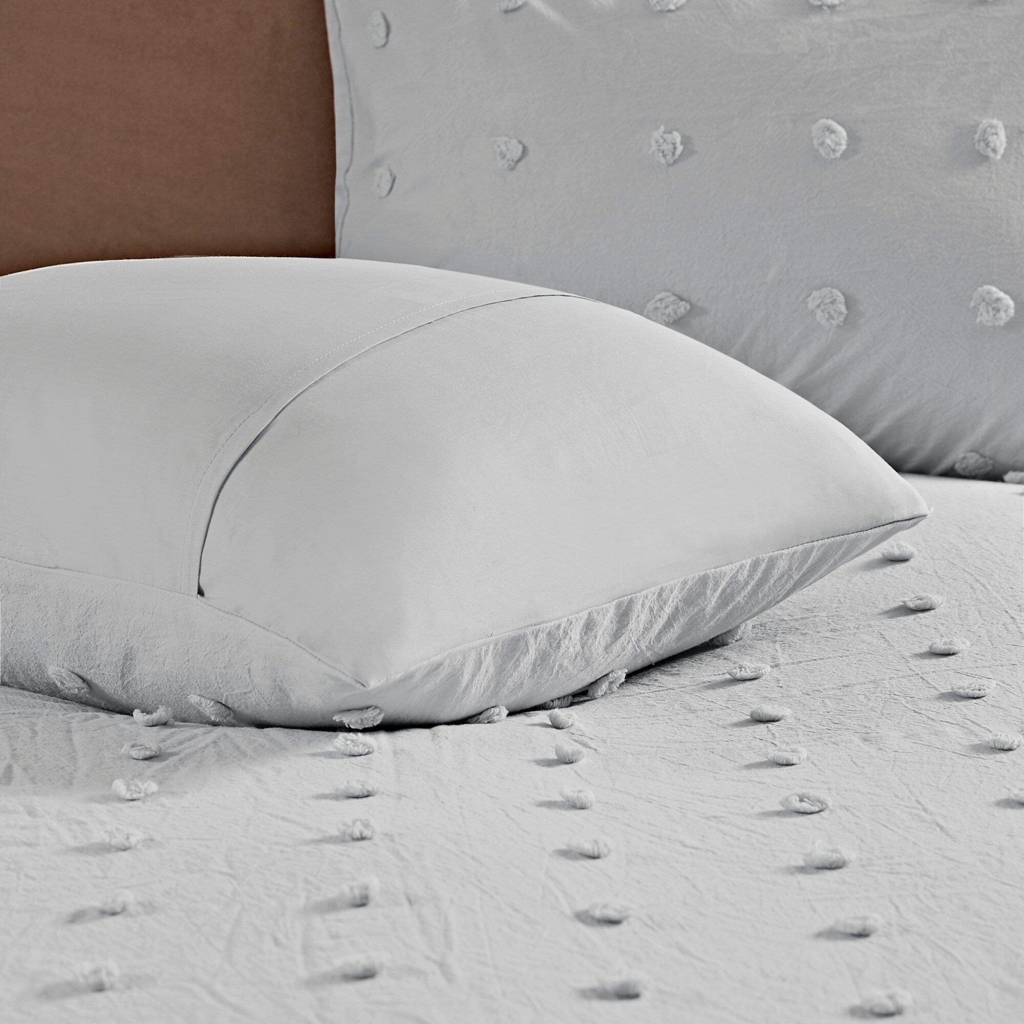 Parure de lit en jacquard de coton et maïs au design intelligent avec taies d'oreiller et coussins décoratifs