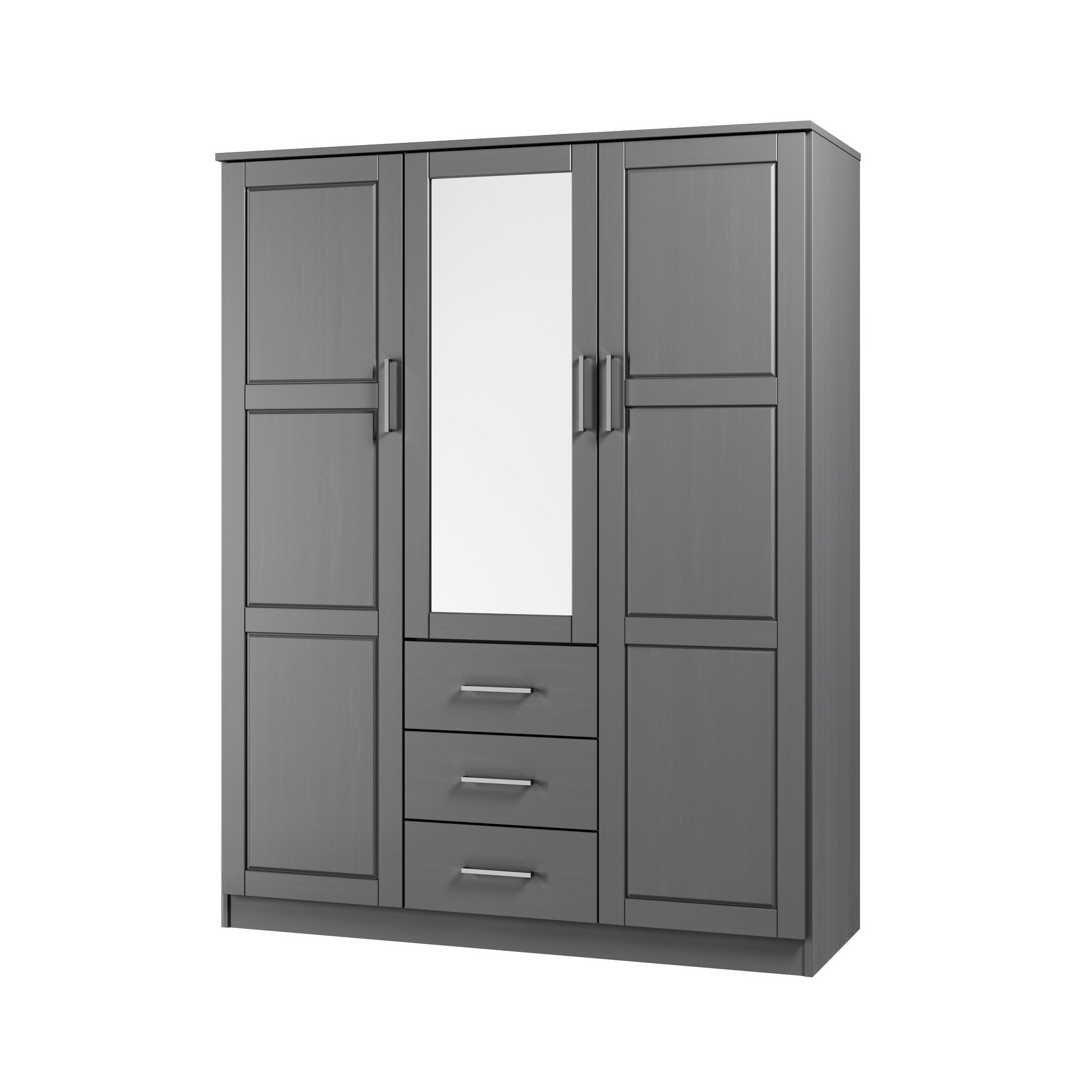 Armoire penderie 3 portes Cosmo 100 % bois massif de Palace Imports avec portes en bois massif ou en miroir
