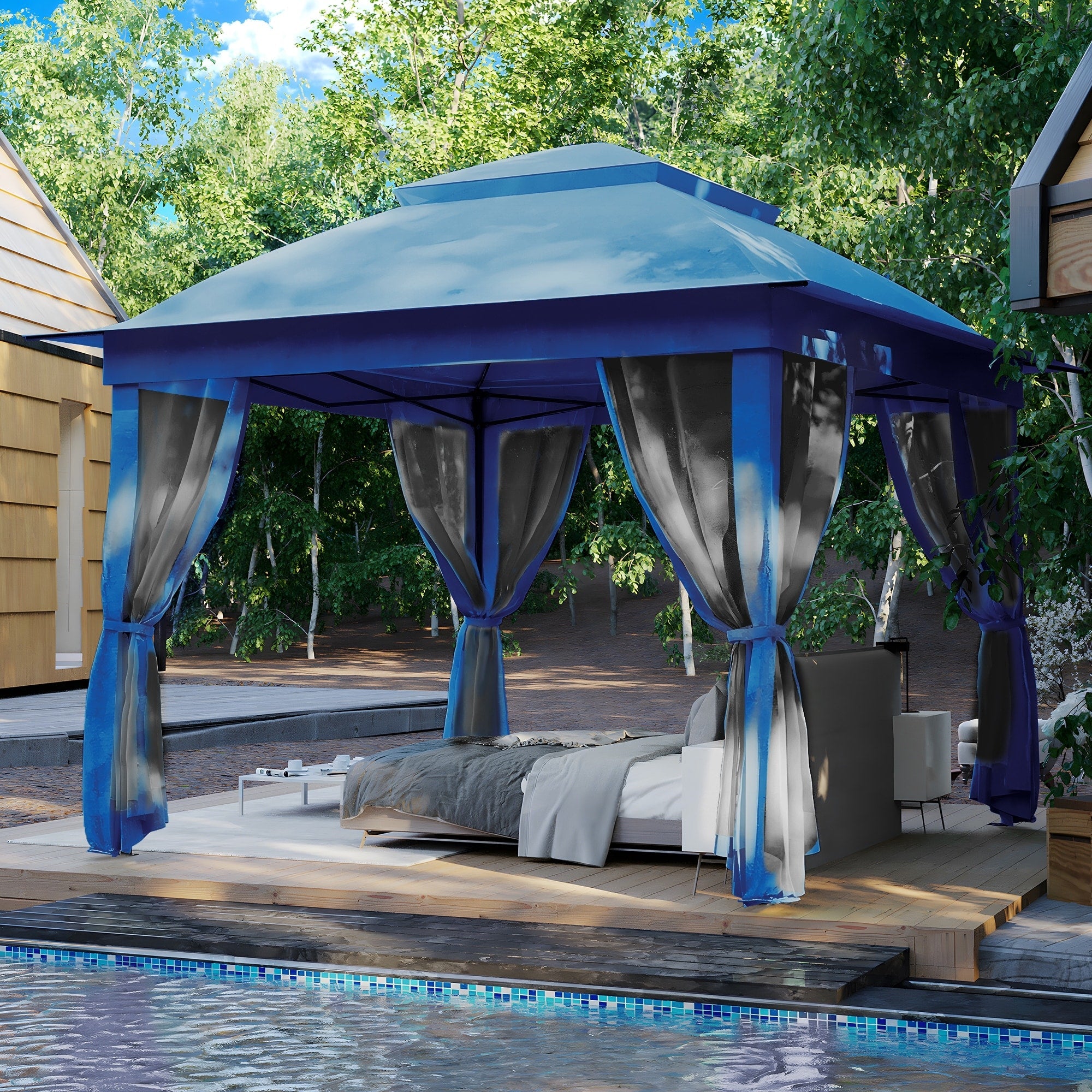 Gazebo escamotable en acier Cozywor de 11 pi x 11 pi avec moustiquaire