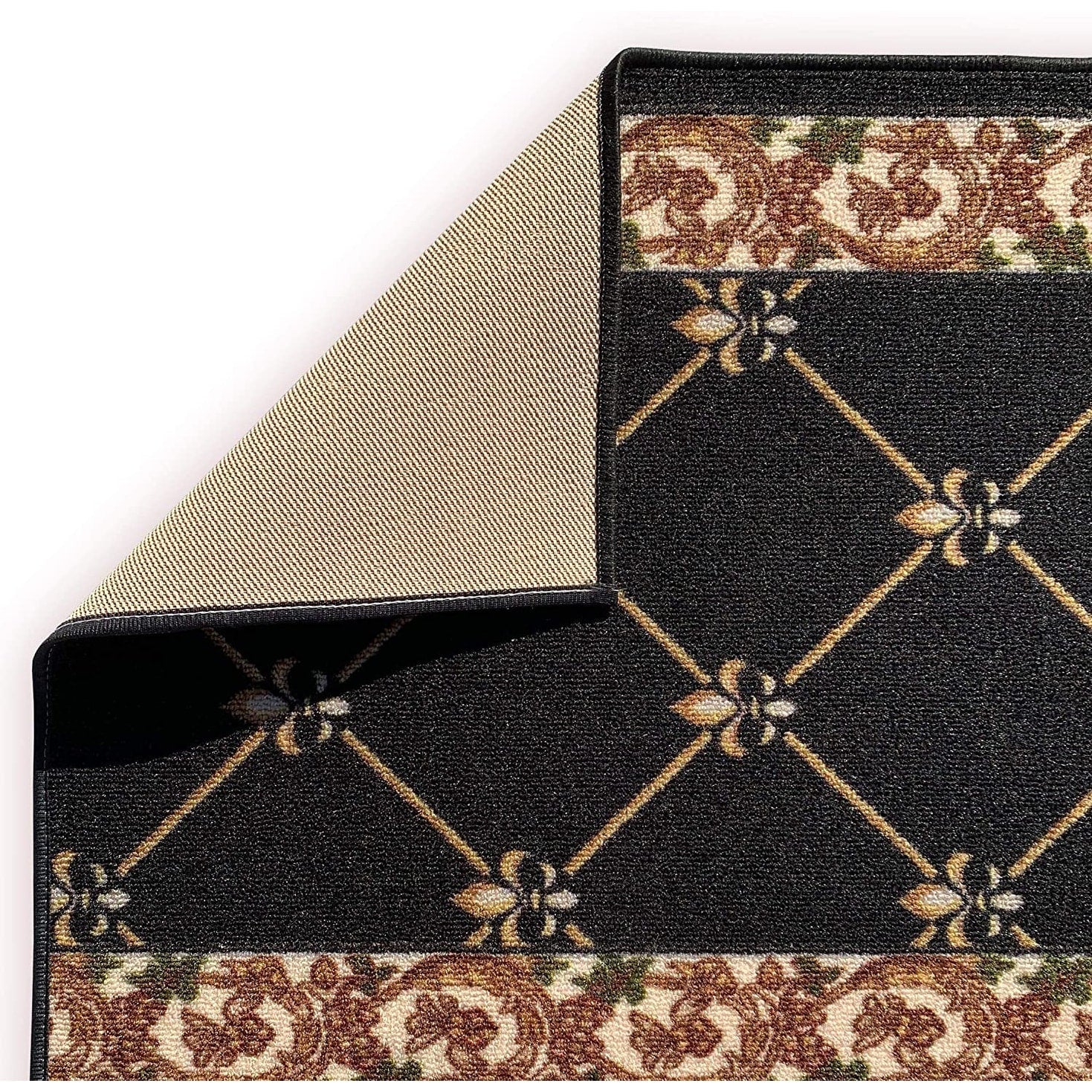 Tapis d'escalier antidérapant Fleur De Lis de 26 pouces de large, sur mesure