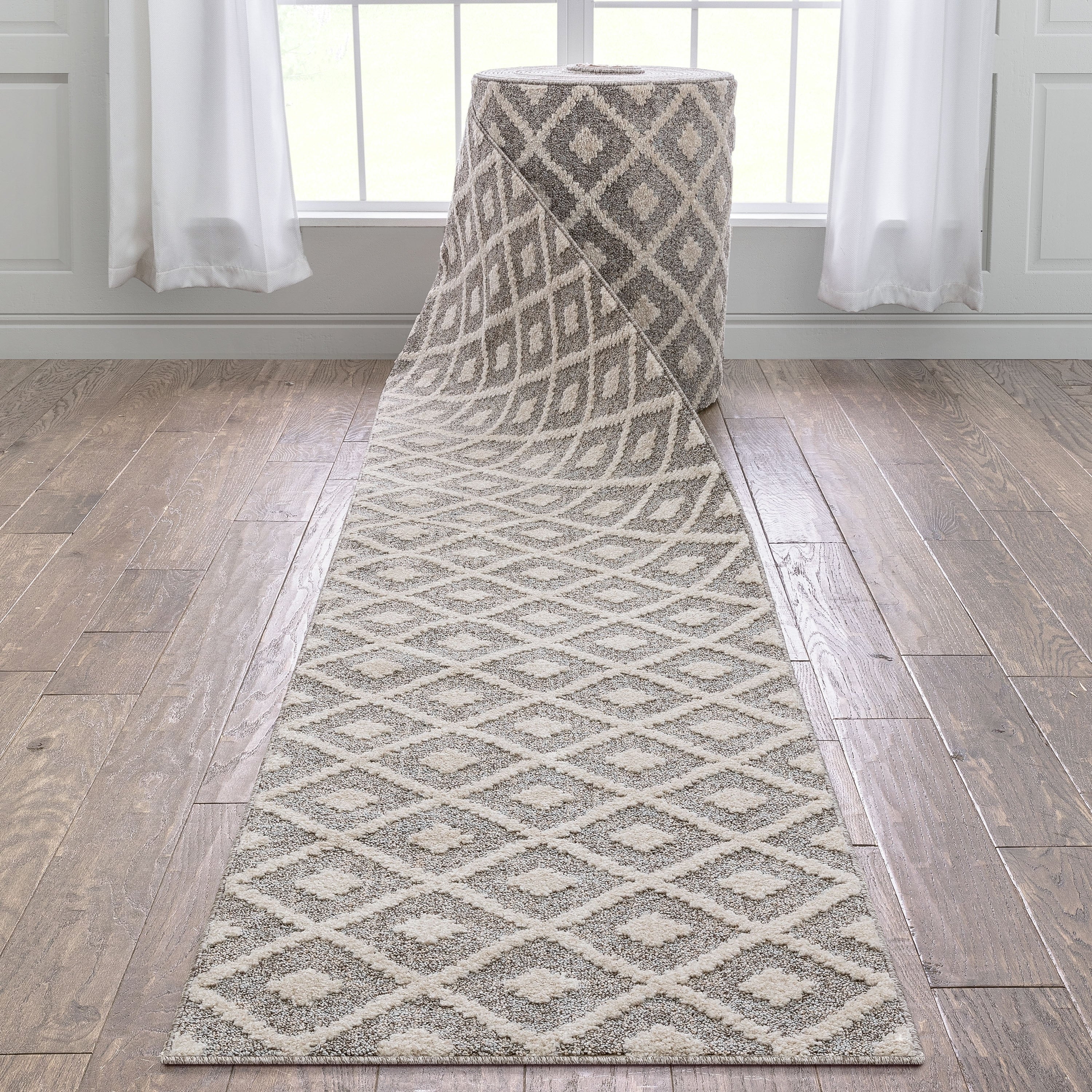 Tapis d'escalier moderne Harlow Trellis sur mesure