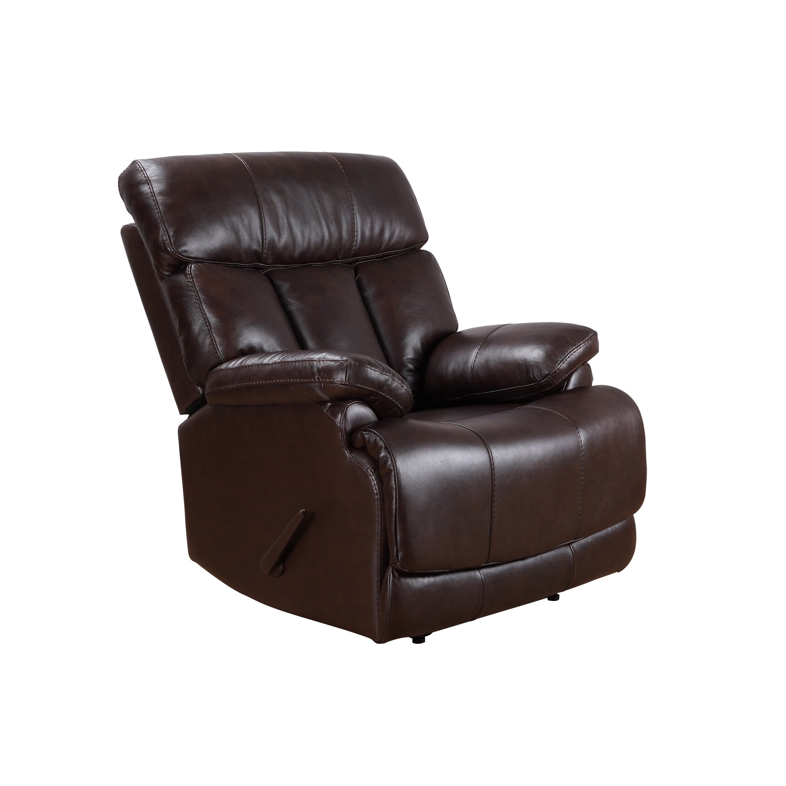Fauteuil inclinable manuel extensible avec repose-pieds en cuir véritable marron de qualité supérieure Davin