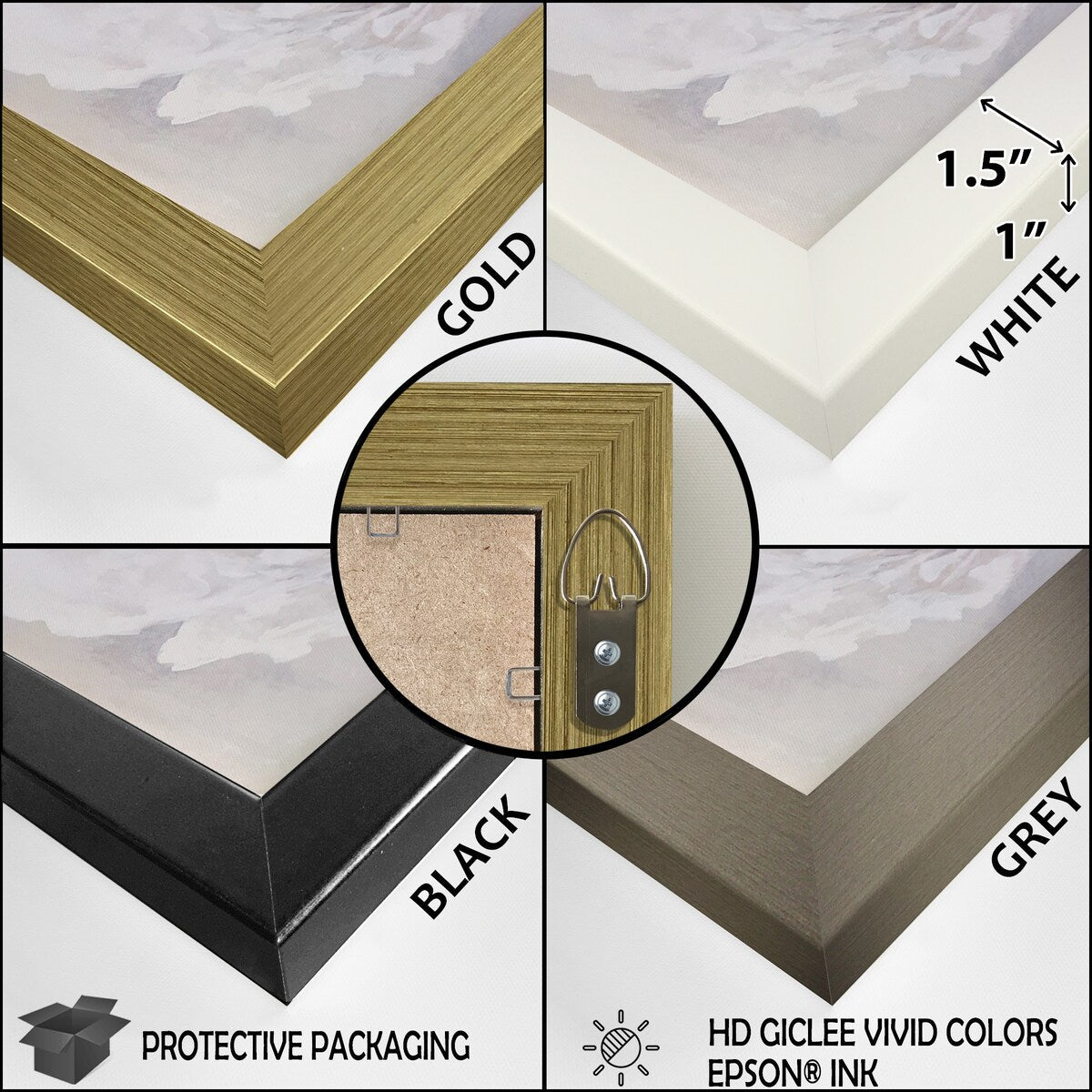 Designart Minimalisme Beige et Gris Vague Horizon I Décoration Murale Encadrée Minimalisme Côtier