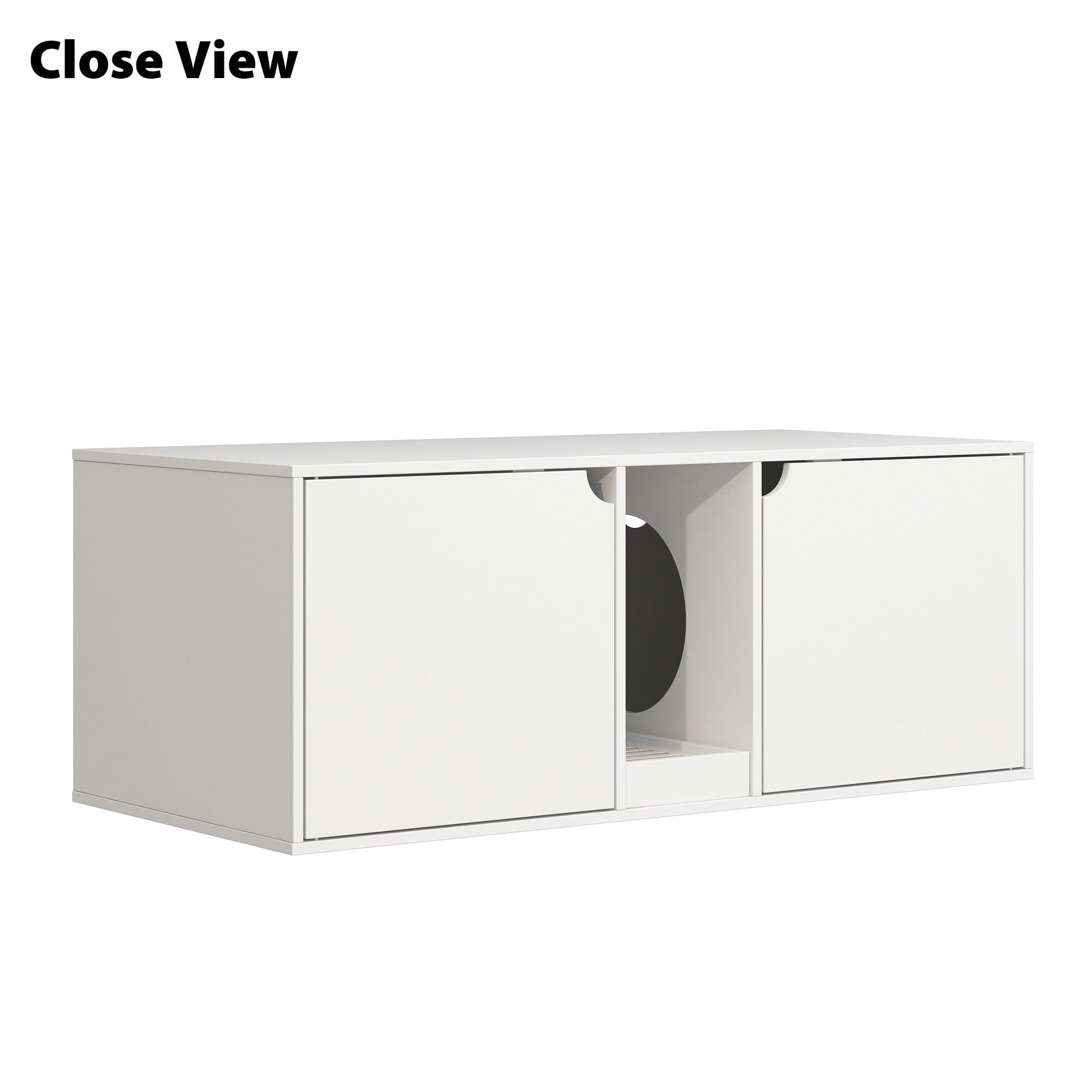 Bac à litière pour chat à deux compartiments, meuble multifonctionnel