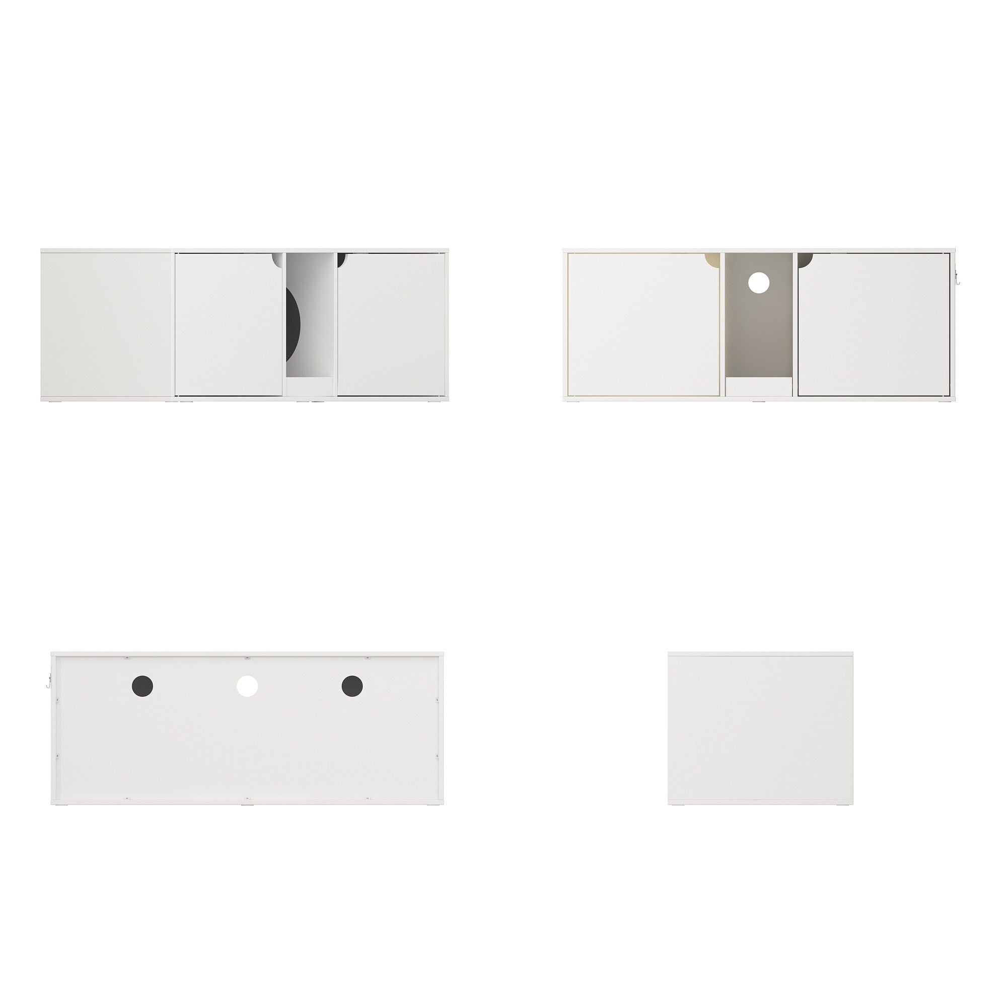 Bac à litière pour chat à deux compartiments, meuble multifonctionnel