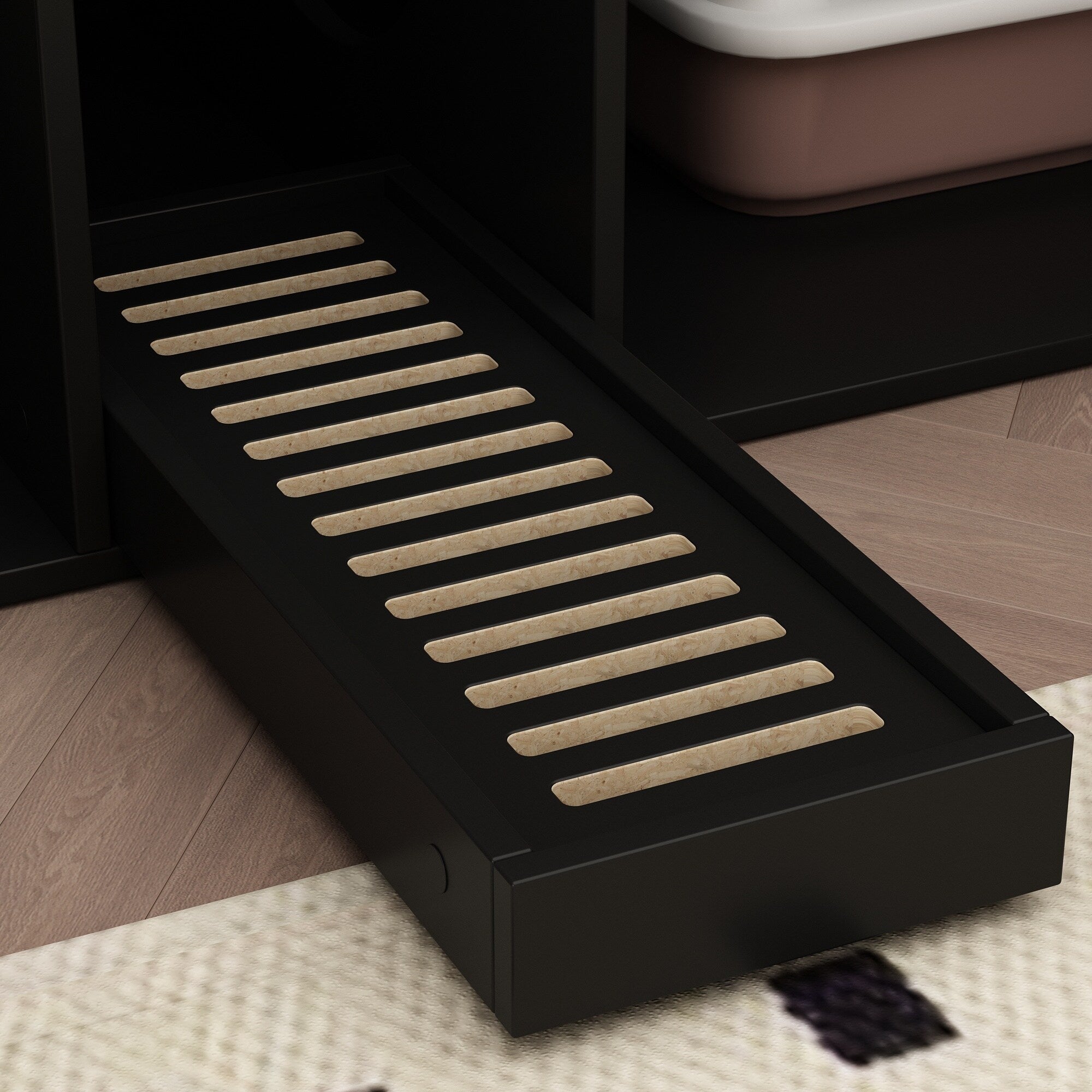 Bac à litière pour chat à deux compartiments, meuble multifonctionnel