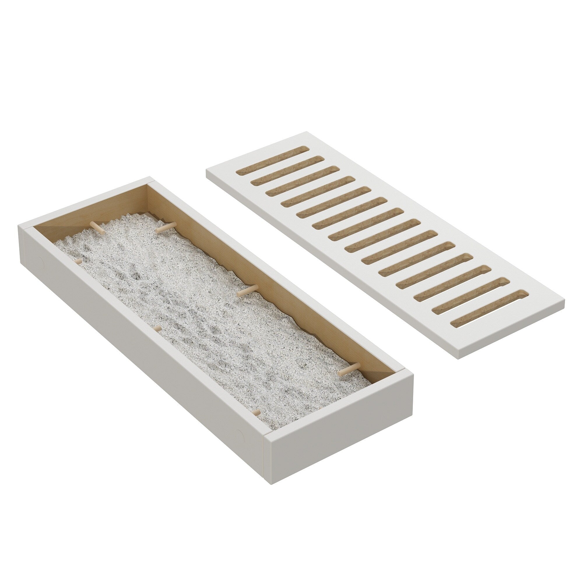 Bac à litière pour chat à deux compartiments, meuble multifonctionnel