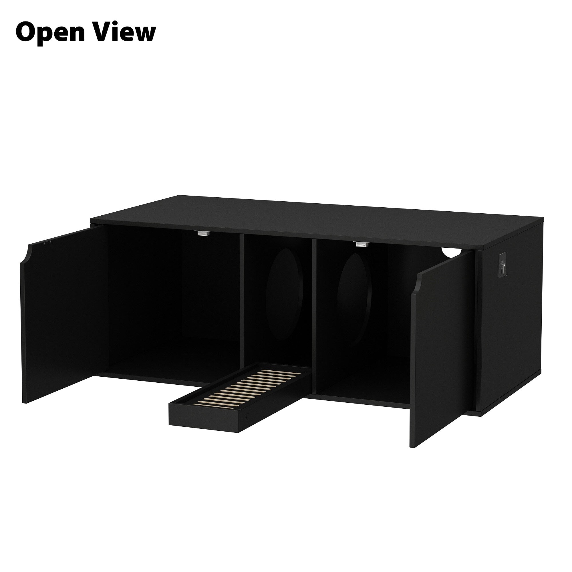 Bac à litière pour chat à deux compartiments, meuble multifonctionnel