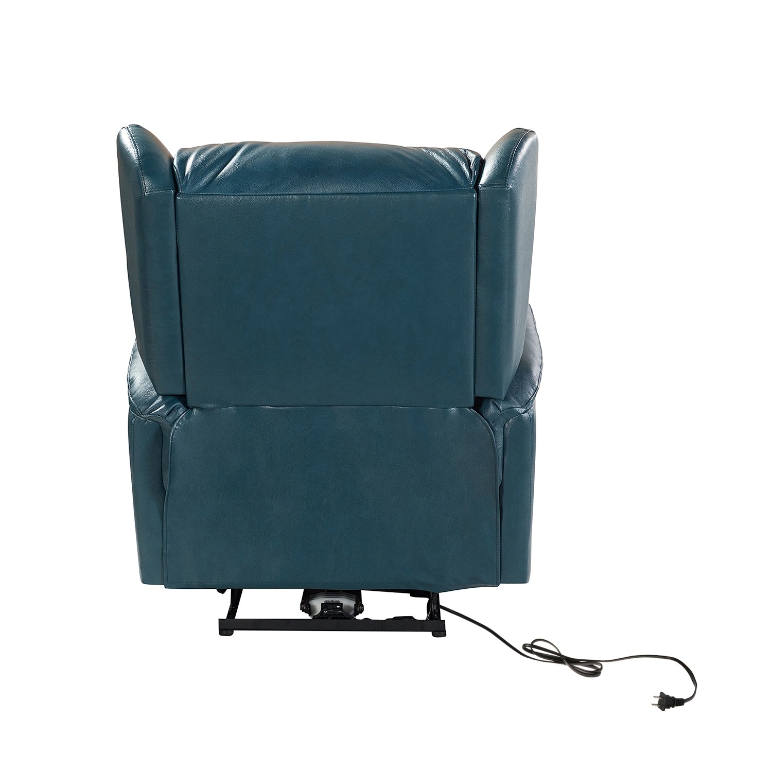 Fauteuil inclinable électrique en cuir véritable Eduardo avec port USB, lot de 2