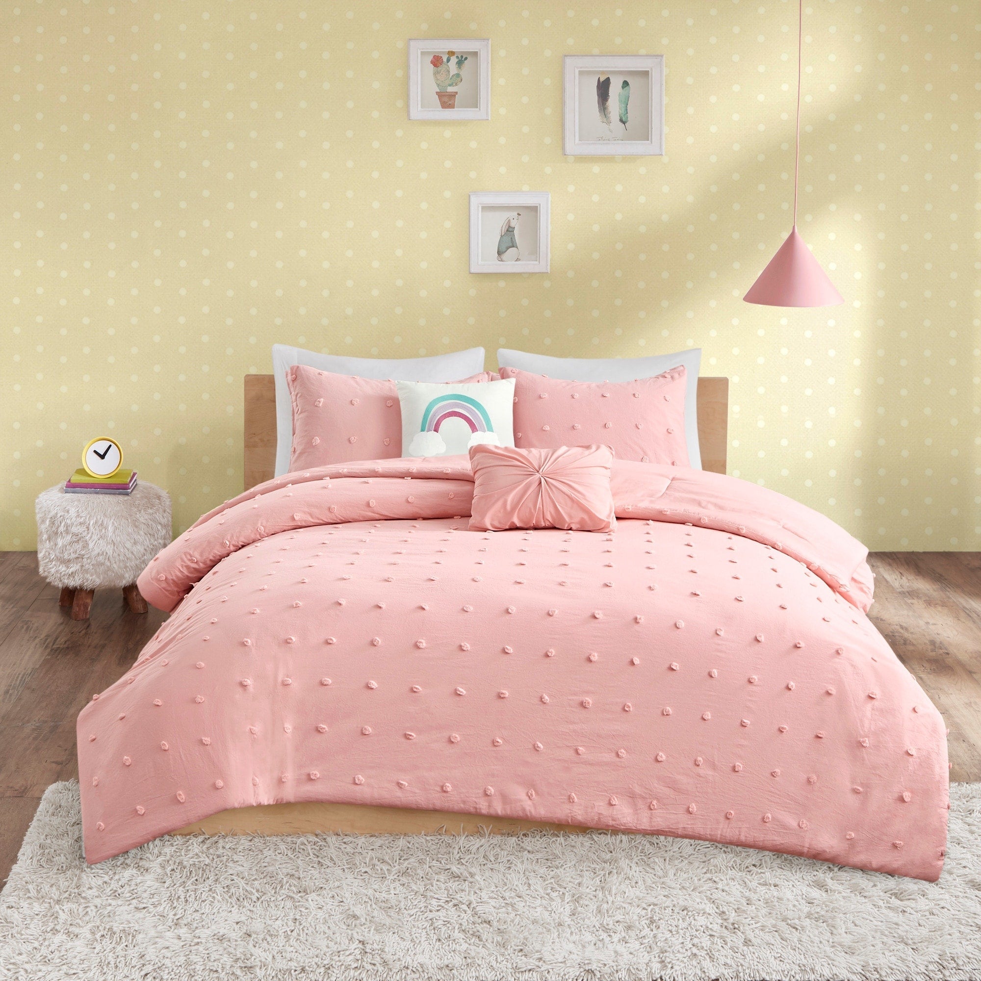 Parure de couette Ensley en coton jacquard à pompons par Intelligent Design Kids
