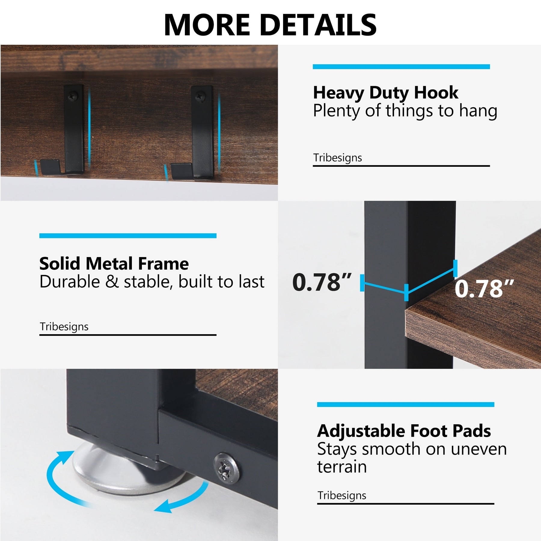 Ensemble de porte-manteaux et de bancs à chaussures pour entrée, porte-manteaux et porte-chaussures de style industriel