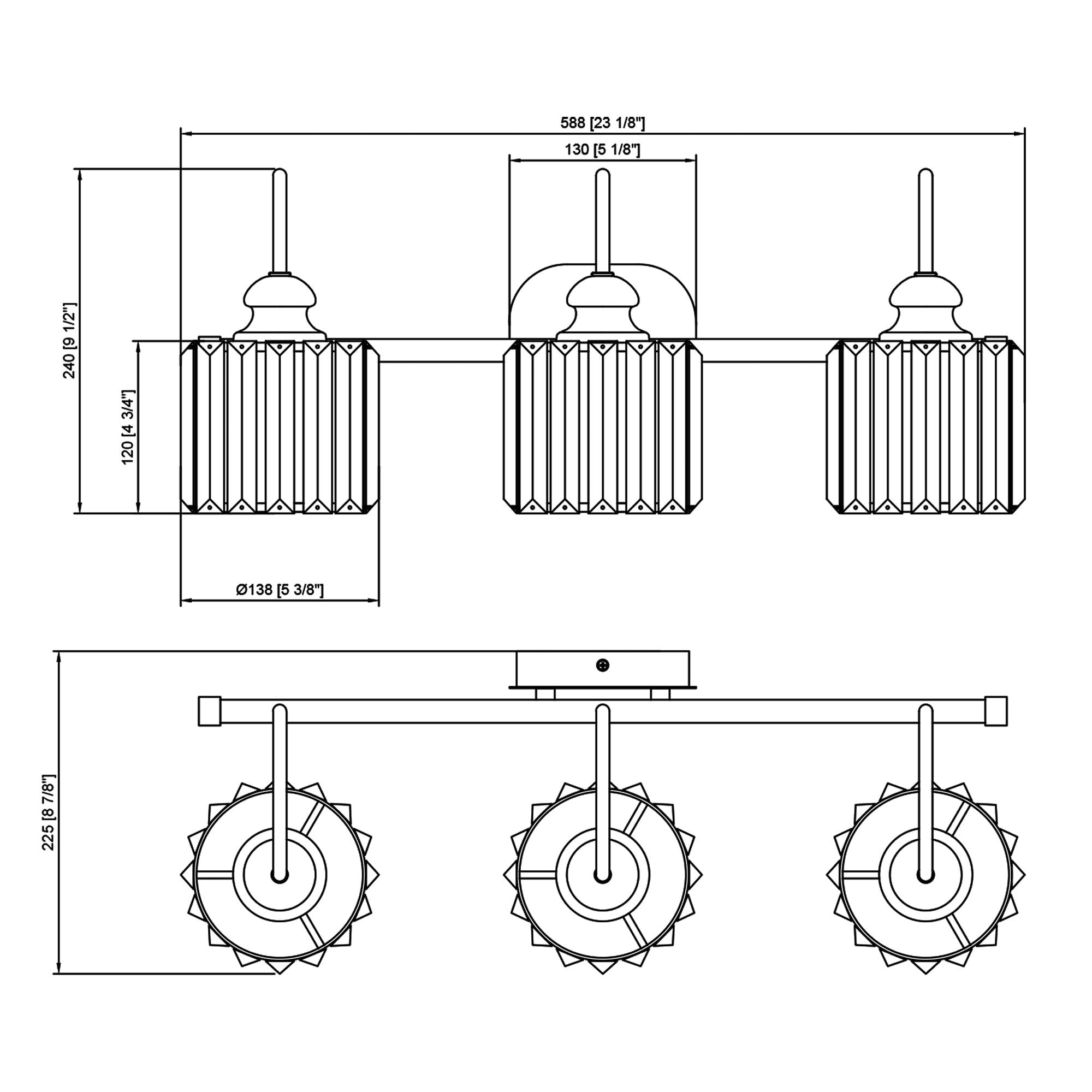 Appliques murales modernes ExBrite en cristal doré rose à 1, 2, 3, 4 ou 5 lumières pour salle de bain, à intensité variable