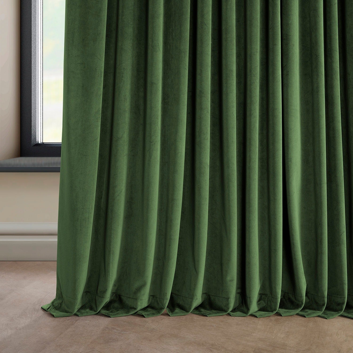 Rideau occultant en velours moelleux Heritage Exclusive Fabrics (1 panneau) - Draperie simple luxueuse pour un obscurcissement accru de la pièce