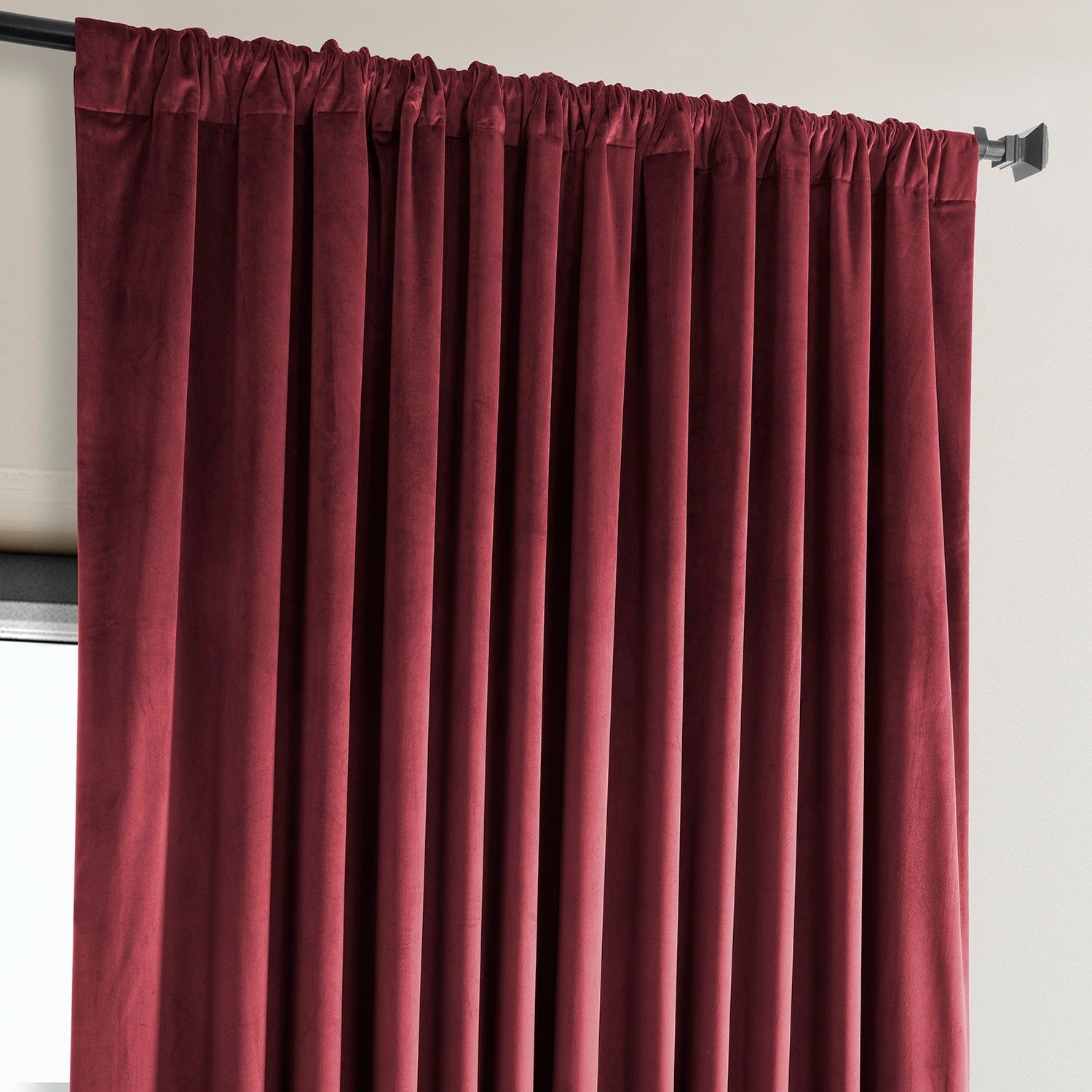 Rideau occultant en velours moelleux Heritage Exclusive Fabrics (1 panneau) - Draperie simple luxueuse pour un obscurcissement accru de la pièce