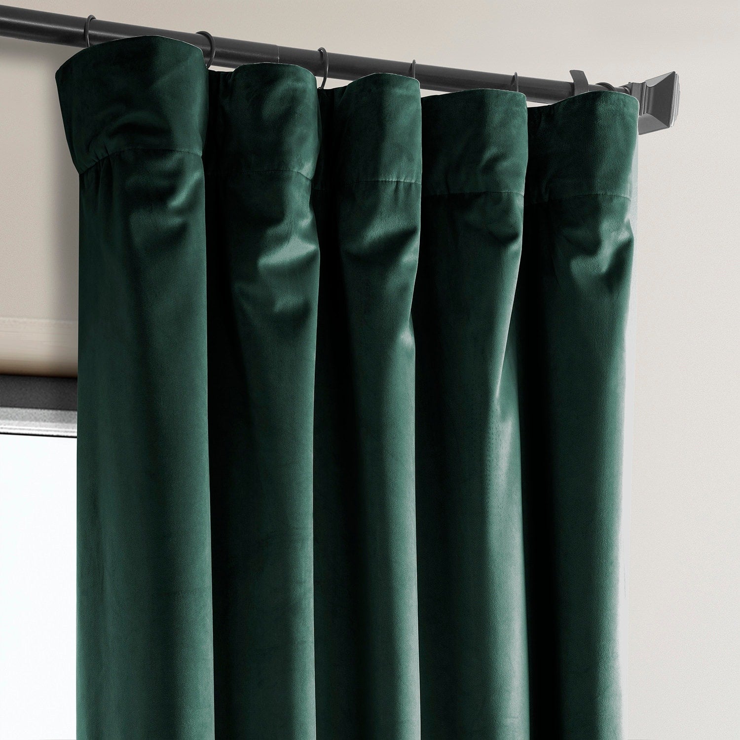 Rideau occultant en velours moelleux Heritage Exclusive Fabrics (1 panneau) - Draperie simple luxueuse pour un obscurcissement accru de la pièce